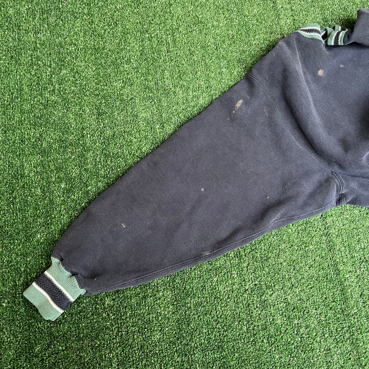 VTG 90s Champion Reverse Weave Navy Blue Green Seattle Crewneck Sweatshirt Large