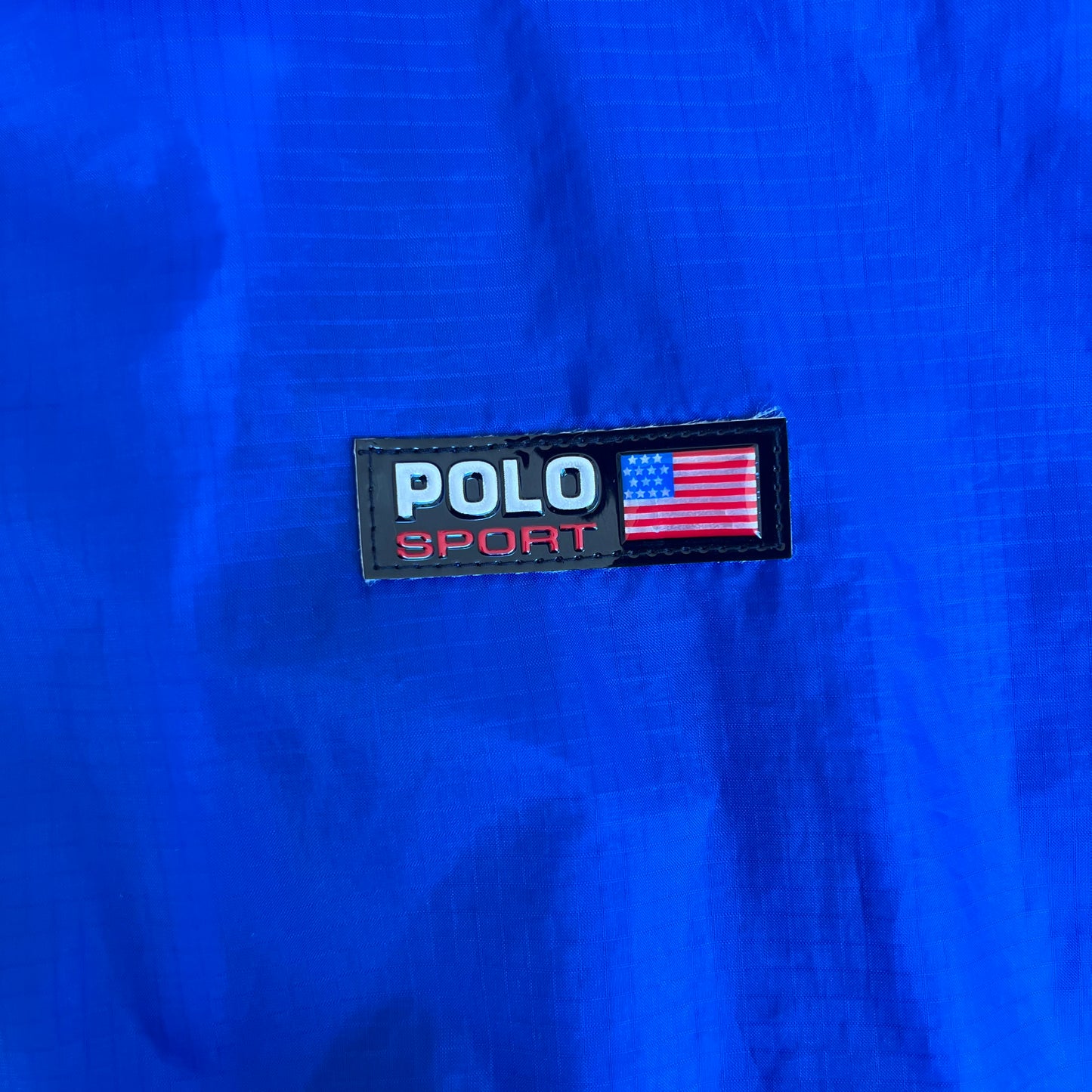 VTG 90s Men's Polo Sport Ralph Lauren American Flag Blue Nylon Windbreaker Large