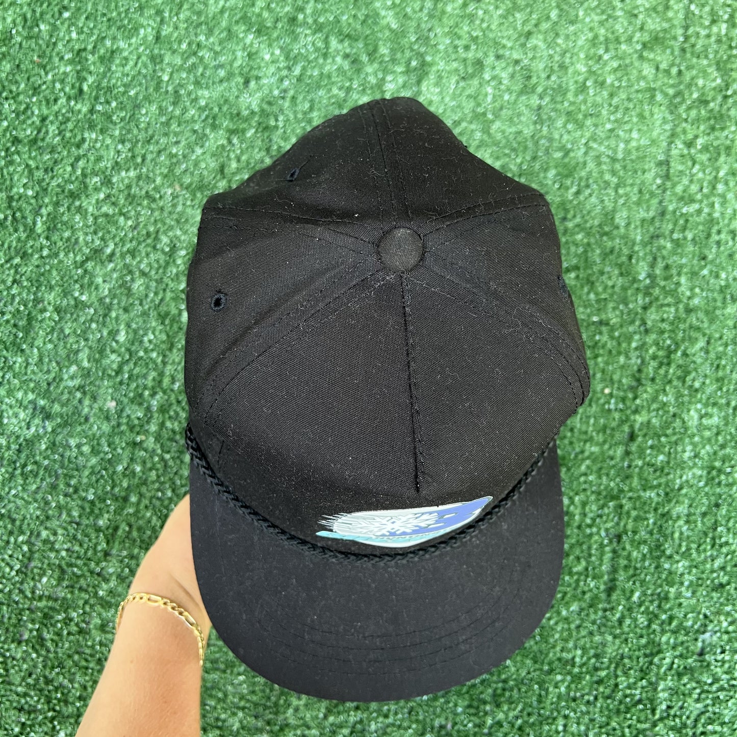 Vintage Huntington Blizzard ECHL Snapback Trucker Hat – 90s Black Rope Style