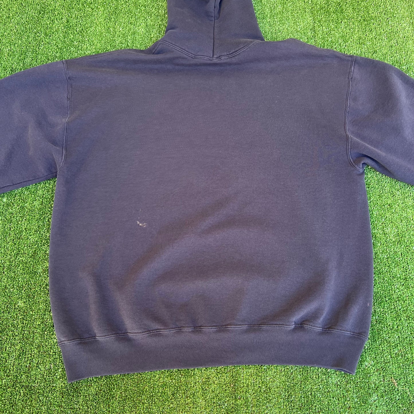 Vintage 90s Men Russell Athletic Navy Blue Boxy Hoodie 2XL Mexico 26x28.5" Kanye