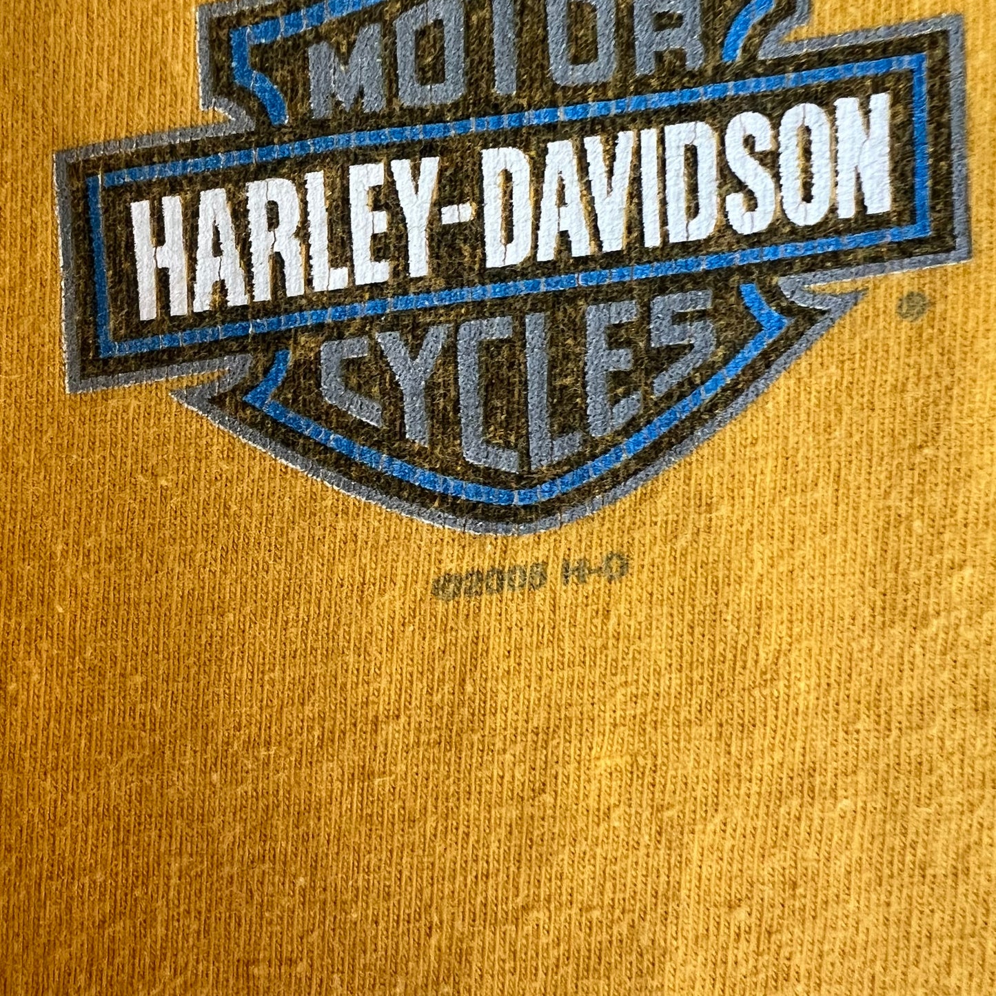 Vintage Y2K Men's Harley Davidson Flaming Ace Tribal Yellow T-Shirt XL USA