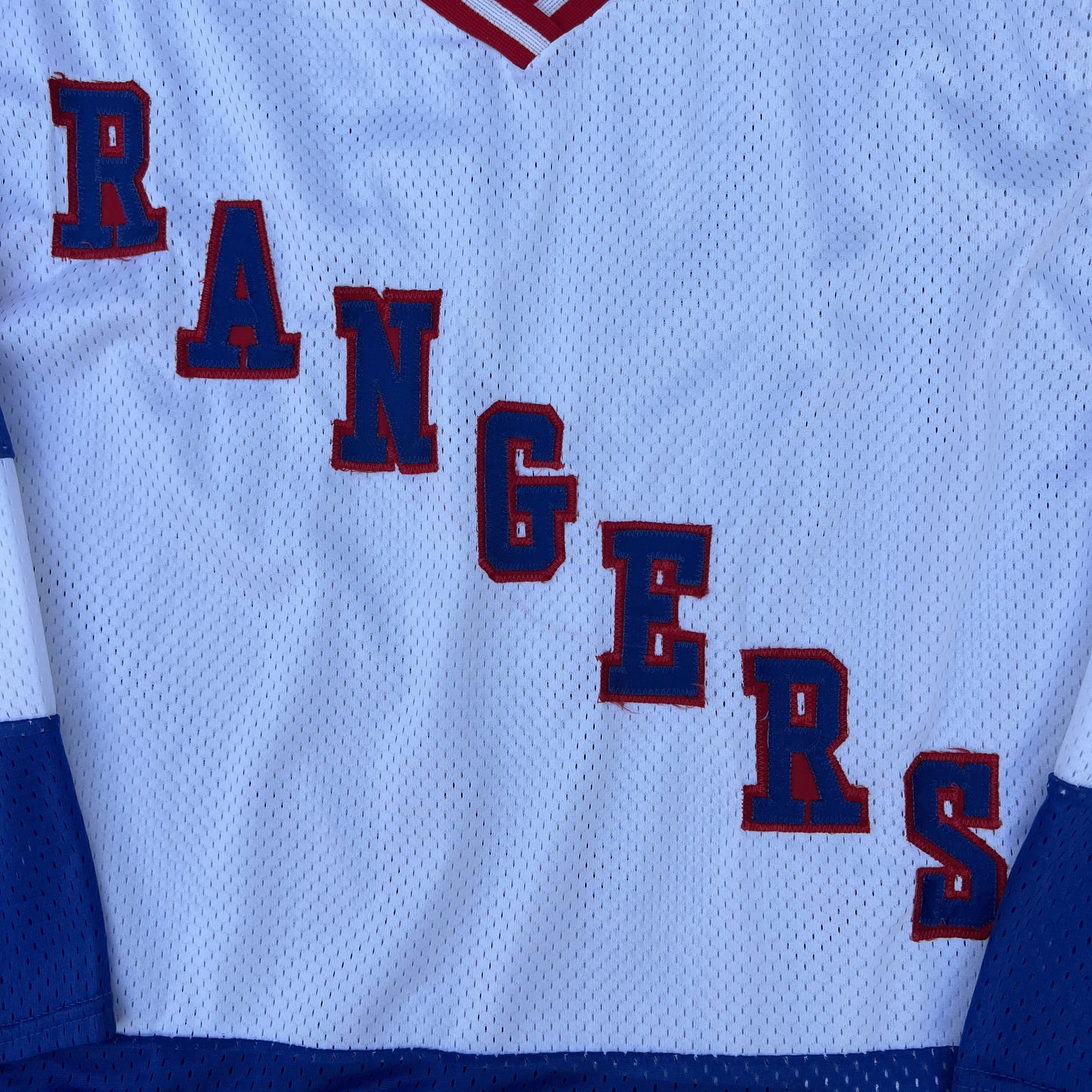 Vintage New York Rangers NHL Jersey Mens Large White Stitched Hockey USA 80s