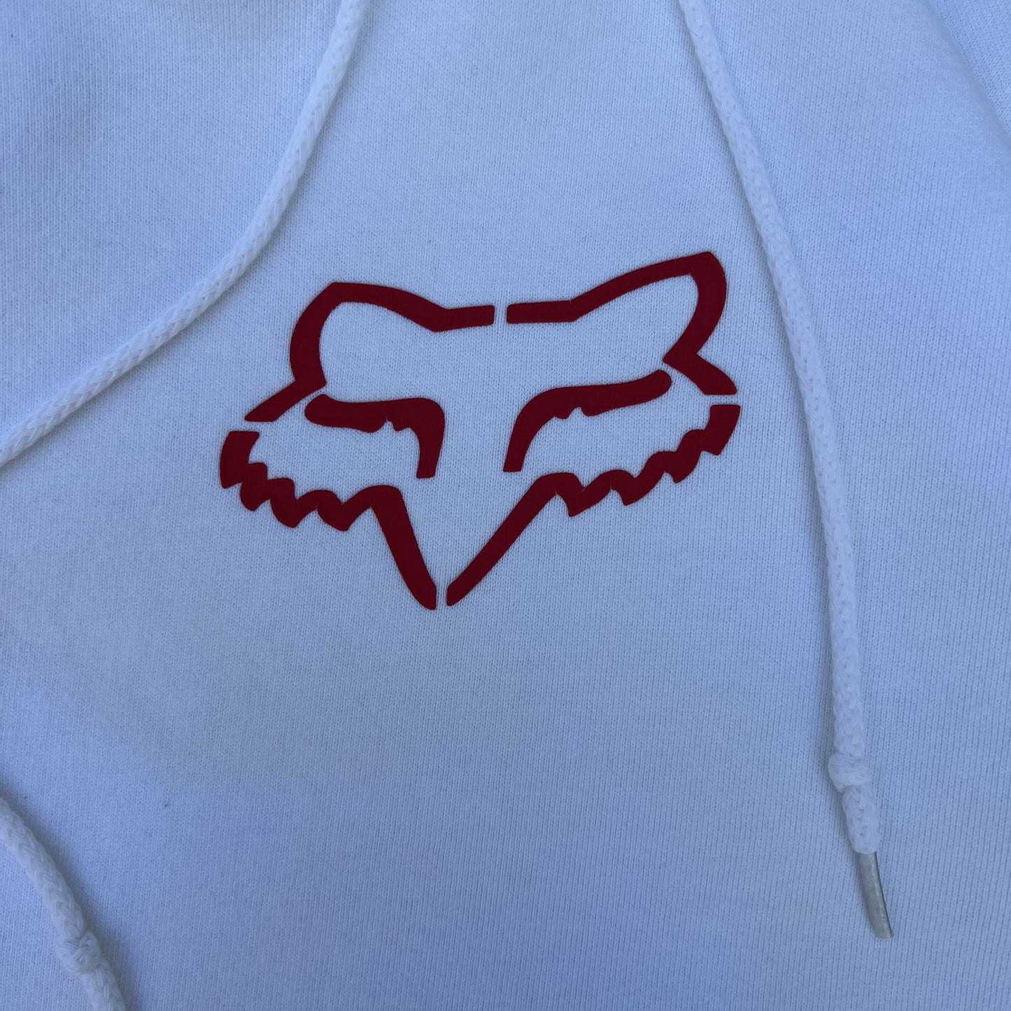 Vintage Fox Racing Hoodie Mens Large White Boxy Motocross Travis Scott Y2K 00s