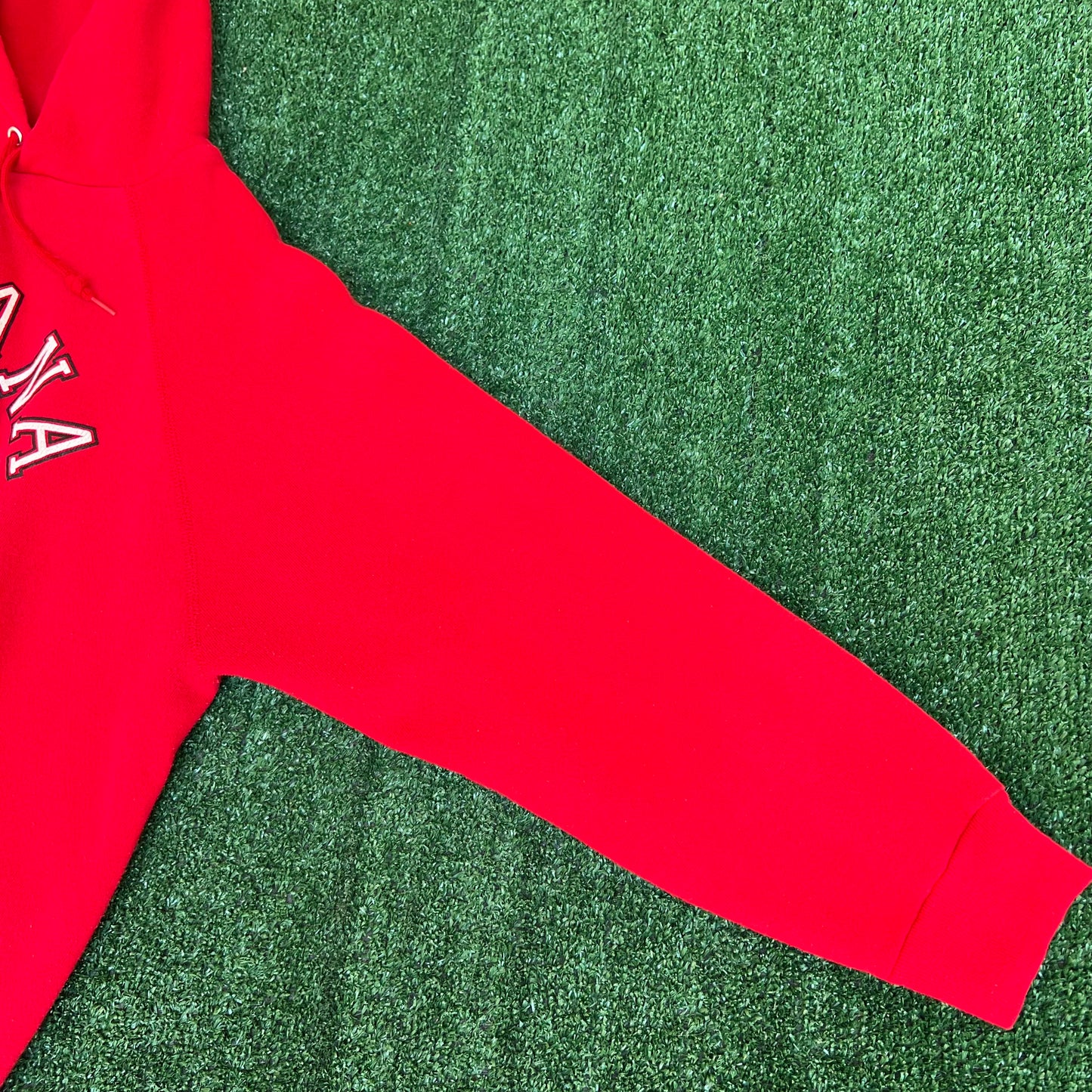 Vintage 70s 80s Men's Indiana Hoosiers IU Raglan Boxy Red Hoodie Large USA