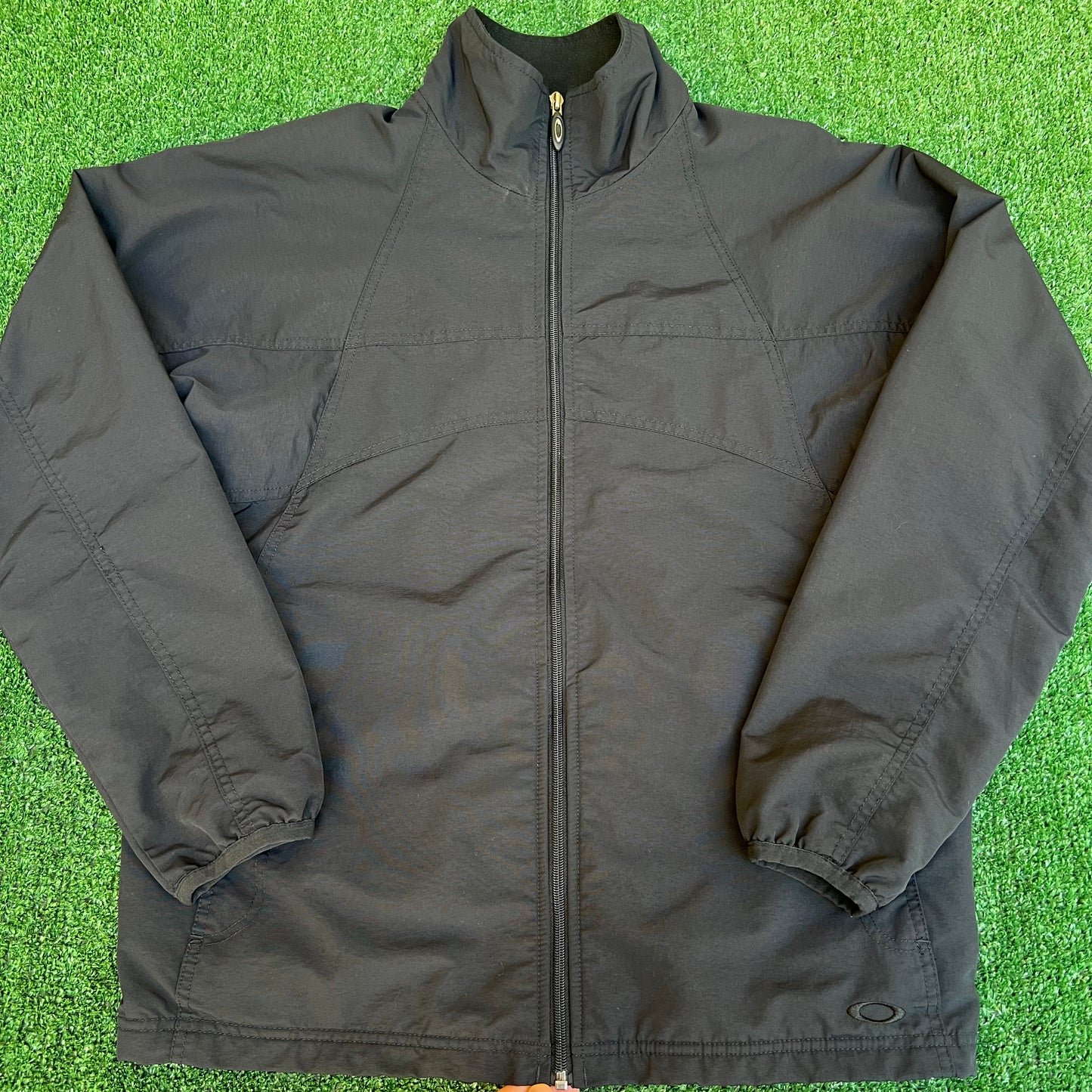 Vintage Y2K Men's Oakley Software Softshell Fleece Lined Winbreaker Black Small