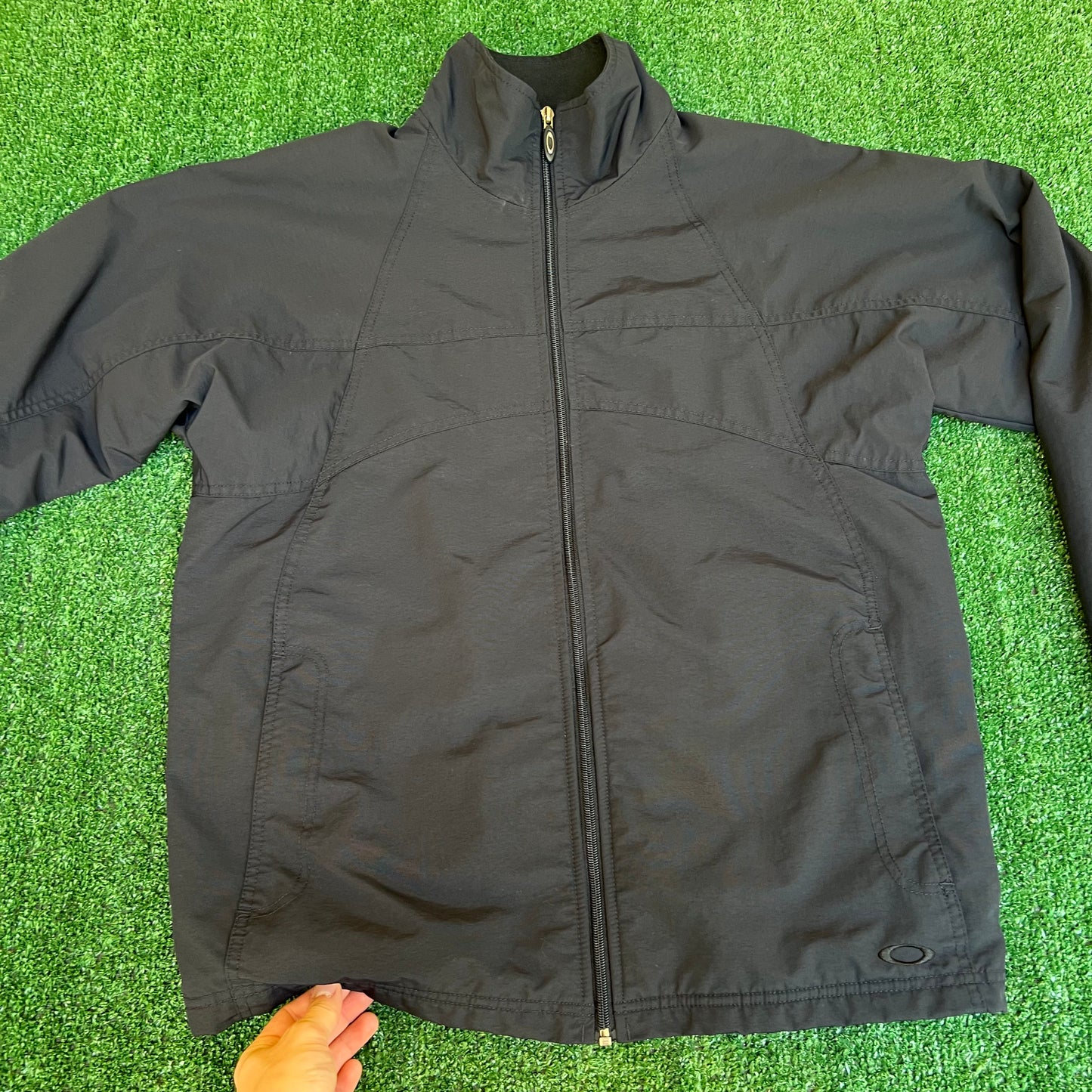 Vintage Y2K Men's Oakley Software Softshell Fleece Lined Winbreaker Black Small