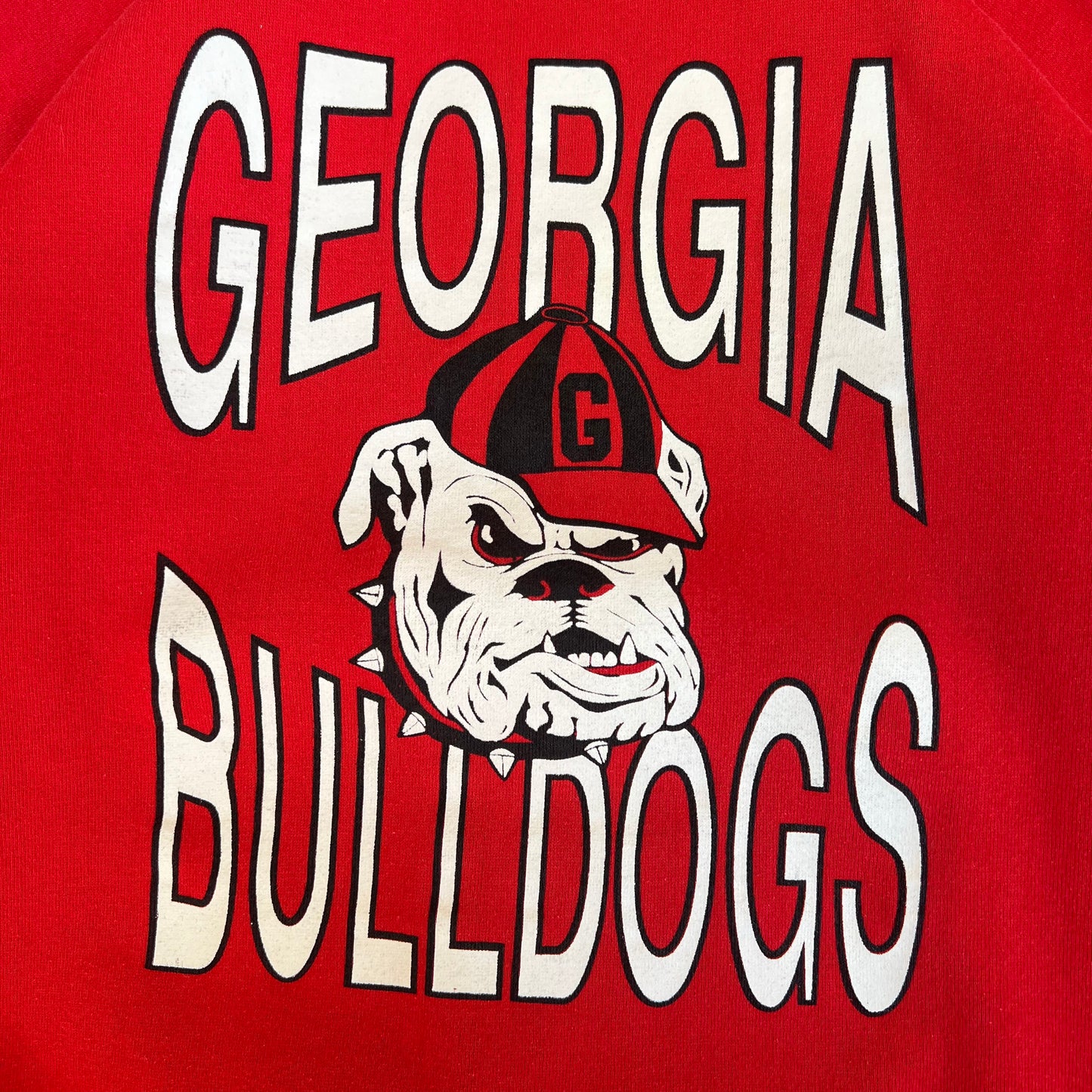Vintage 70s 80s Men's Georgia Bulldogs UGA Red Raglan Crewneck Sweatshirt Large