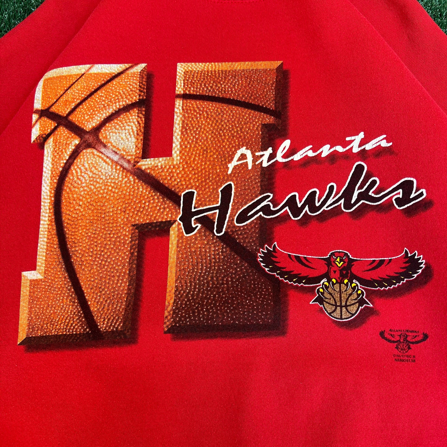Vintage 90s Men's Lee Sport NBA Atlanta Hawks Boxy Red Crewneck Sweatshirt 2XL