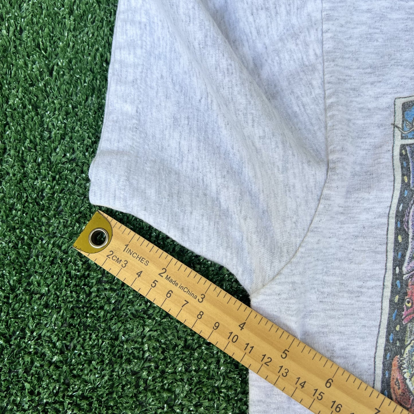 VTG 1989 Men Ray Troll There is No Free Lunch Latin Fish Art Gray T-Shirt Medium