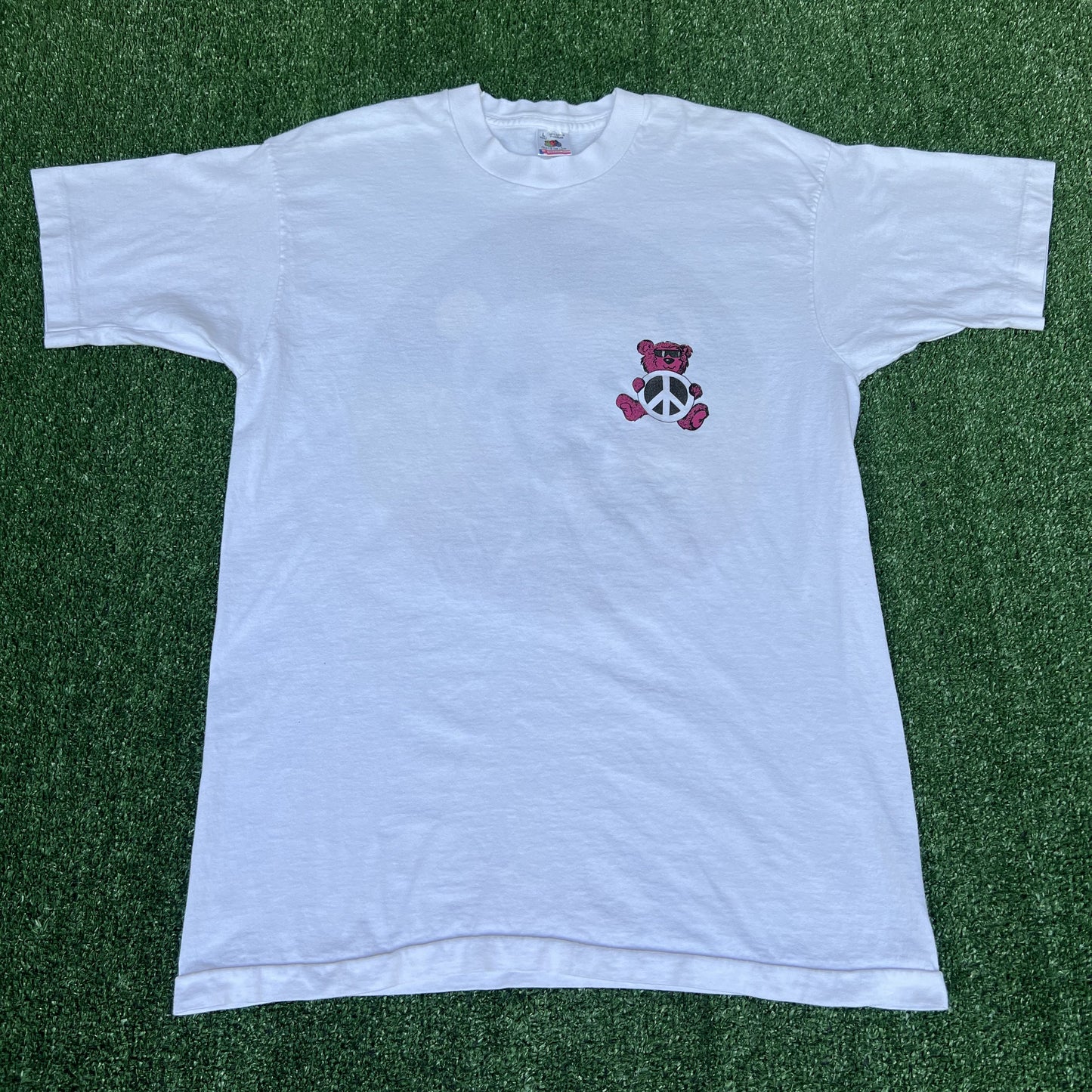 VTG 90s Men's Grateful Dead Band Joker Skull Bear Peace White T-Shirt Large USA