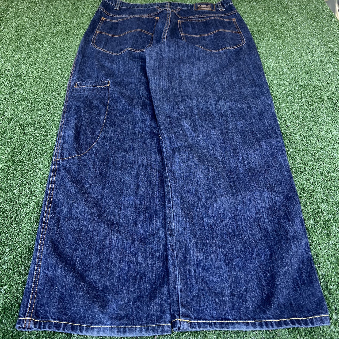 VTG Y2K Men Marithe Francois Girbaud MFG Indigo Blue Carpenter Baggy Jeans 36x30