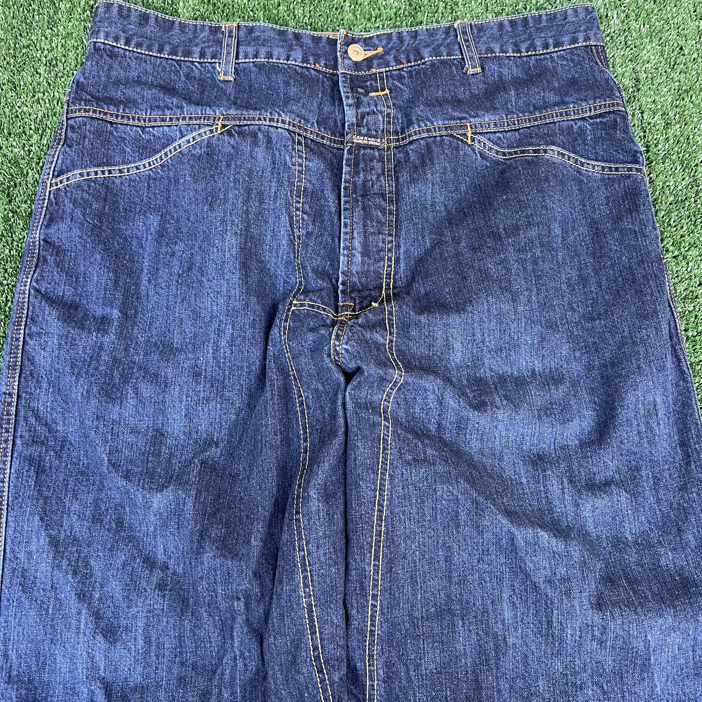 VTG Y2K Men Marithe Francois Girbaud MFG Indigo Blue Carpenter Baggy Jeans 36x30