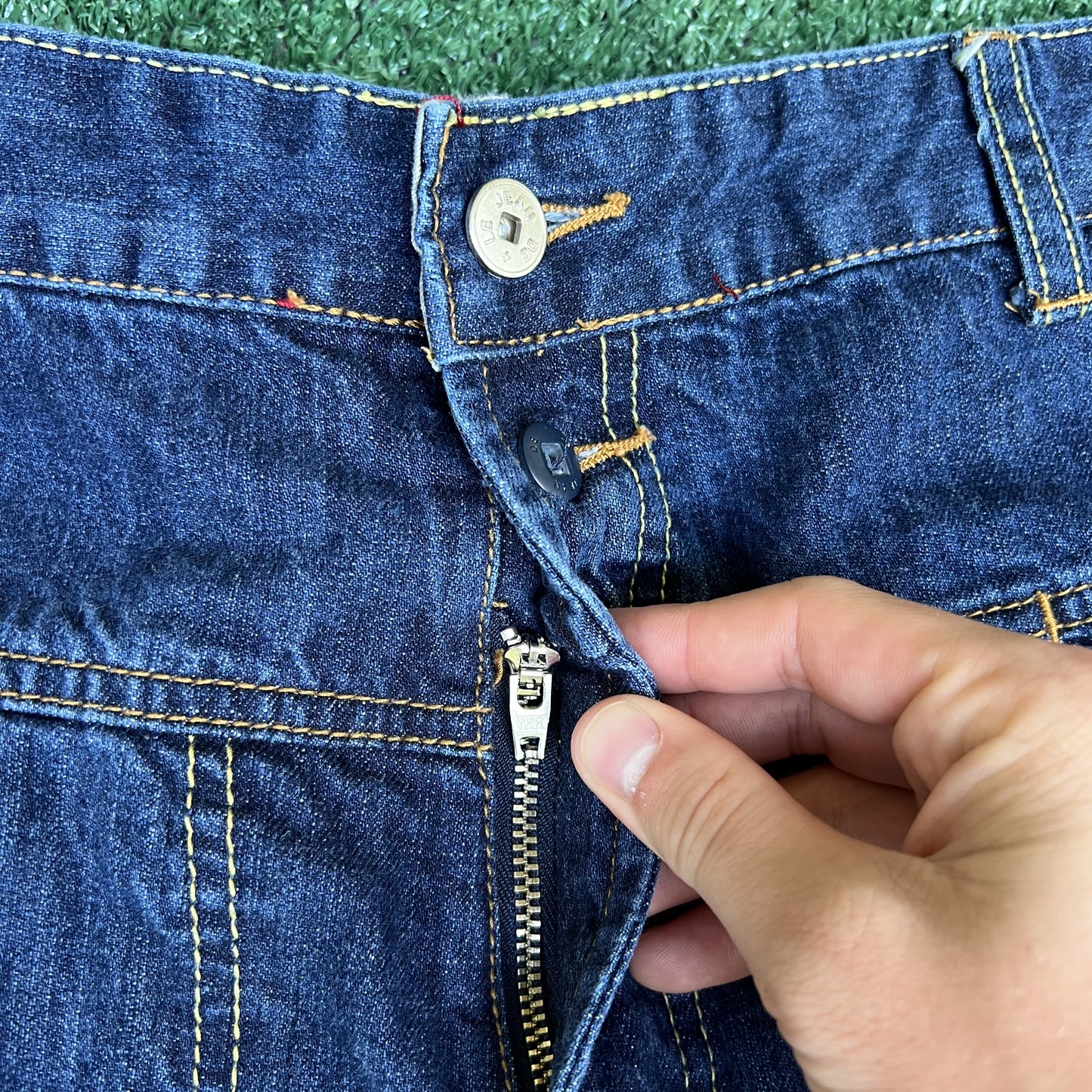 VTG Y2K Men Marithe Francois Girbaud MFG Indigo Blue Carpenter Baggy Jeans 36x30