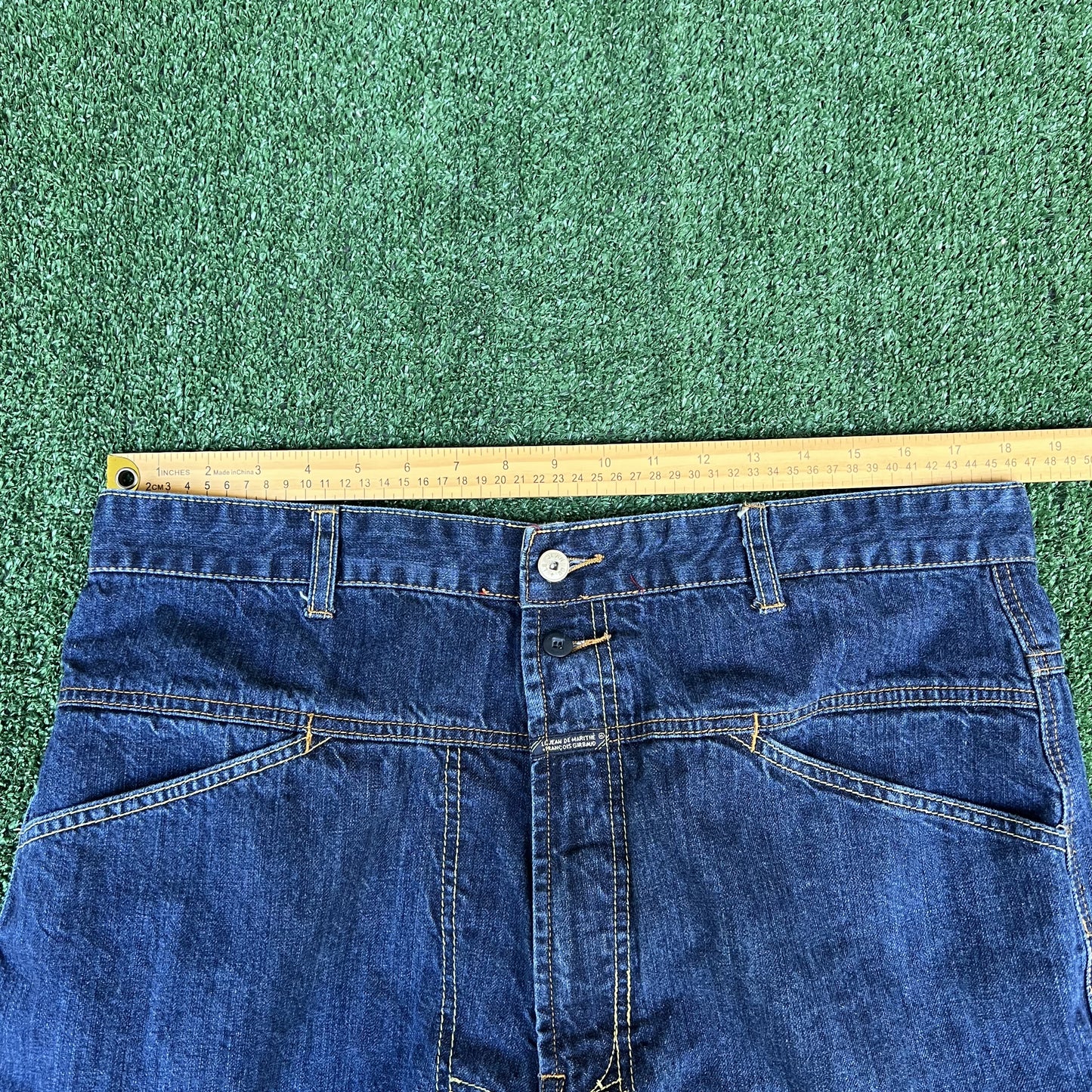 VTG Y2K Men Marithe Francois Girbaud MFG Indigo Blue Carpenter Baggy Jeans 36x30