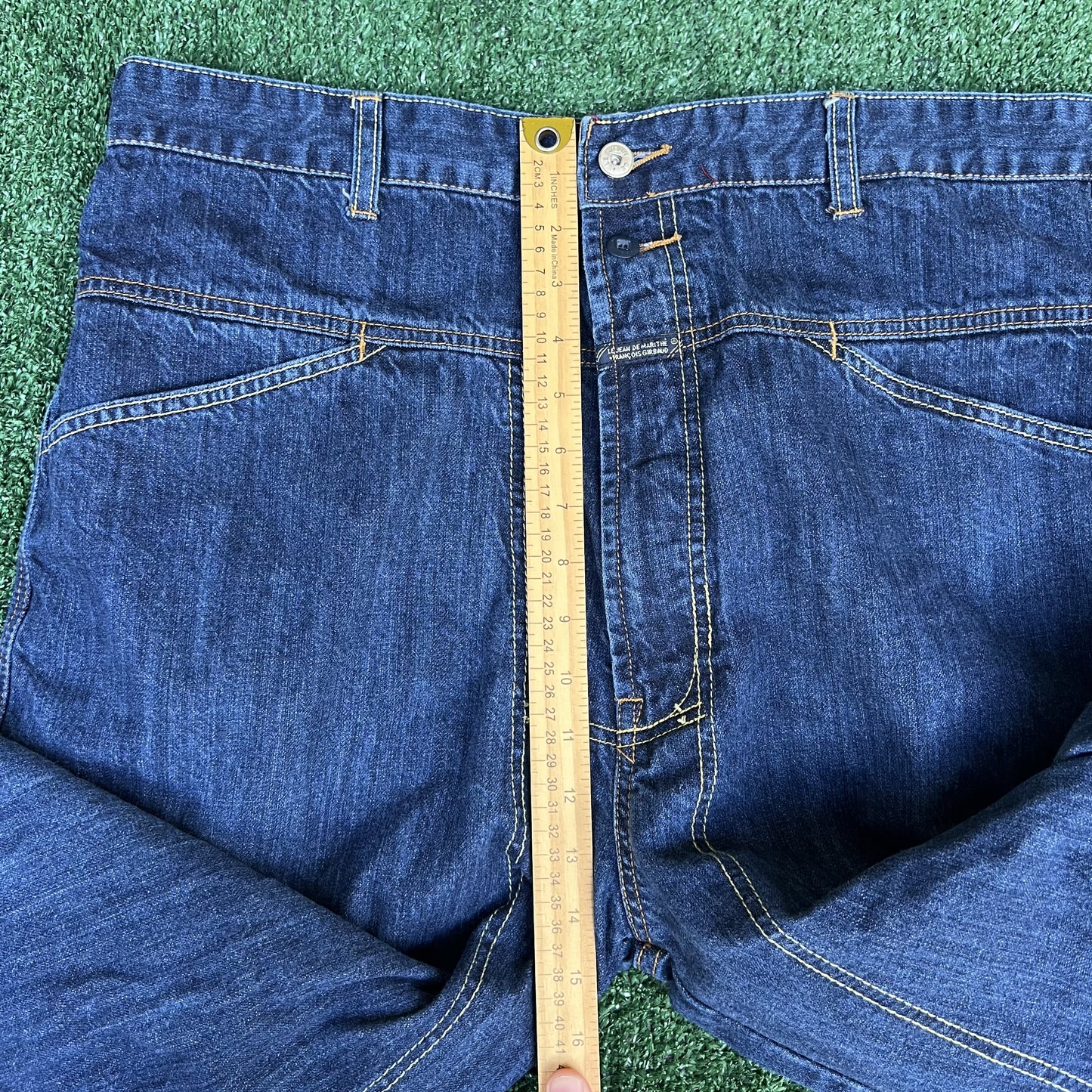 VTG Y2K Men Marithe Francois Girbaud MFG Indigo Blue Carpenter Baggy Jeans 36x30