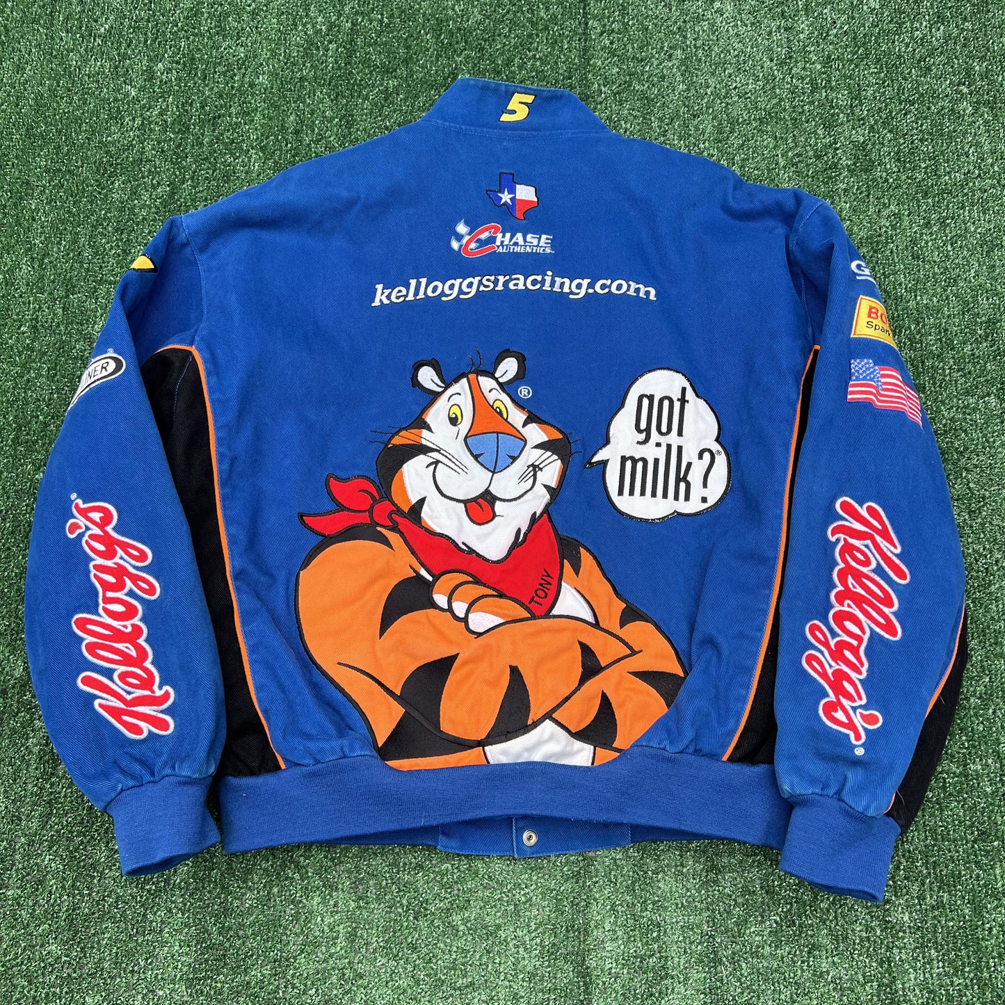 Vintage JH Design Kellogg’s NASCAR Jacket – Terry Labonte Racing Got Milk Blue Men’s Large Boxy Y2K