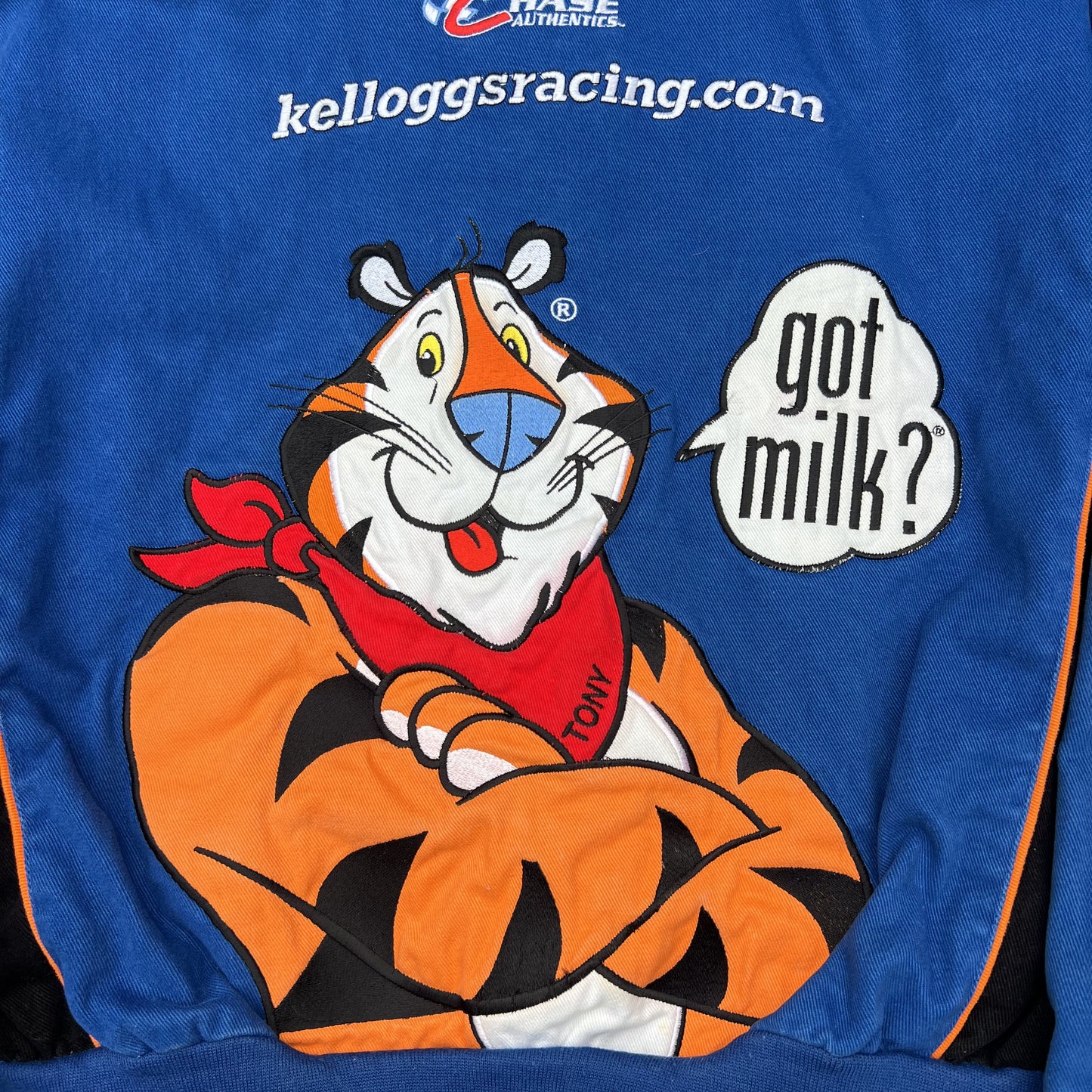 Vintage JH Design Kellogg’s NASCAR Jacket – Terry Labonte Racing Got Milk Blue Men’s Large Boxy Y2K