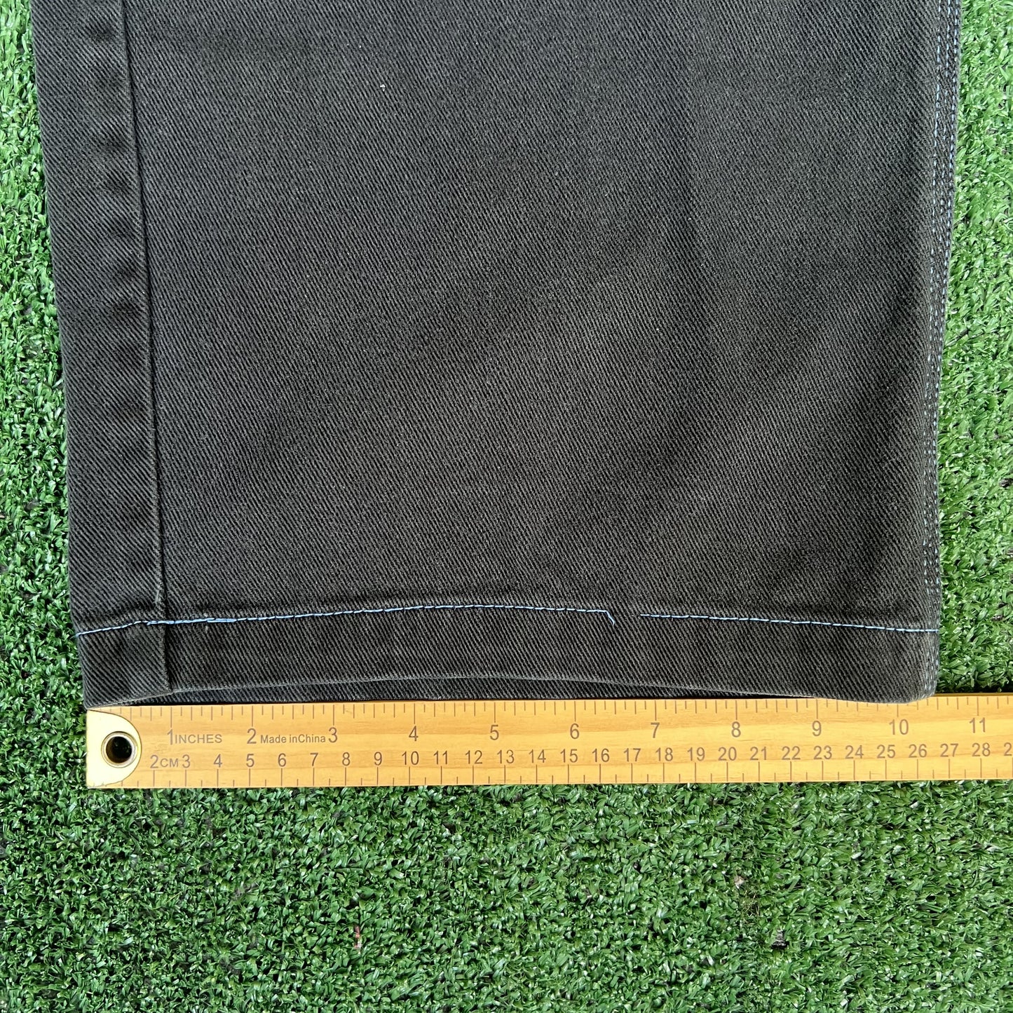 Vintage 90s Y2K GetZ Embroidered Wide-Leg Baggy Carpenter Black Jeans 40x30"