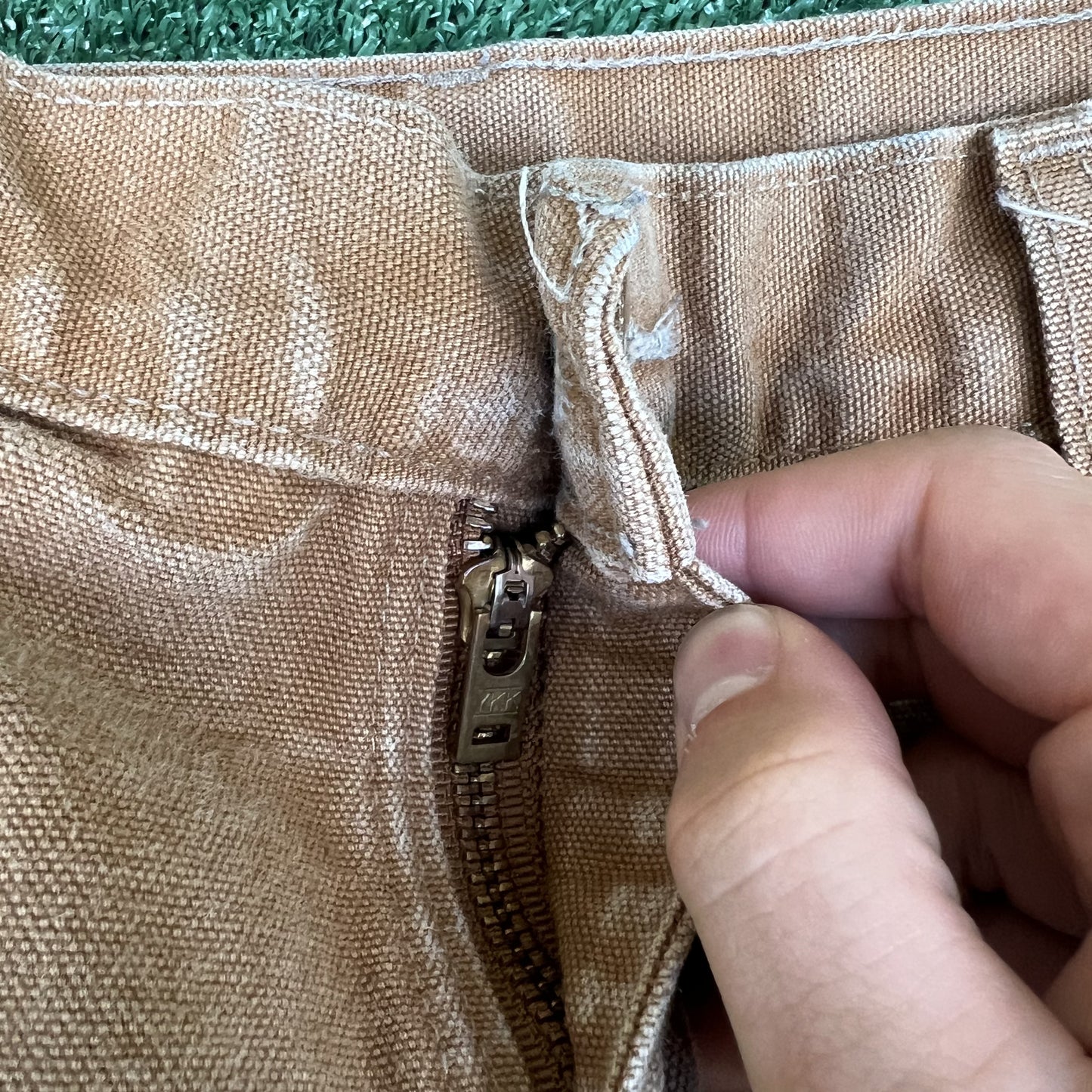 Men's Carhartt B01 BRN Double Knee Canvas Carpenter Faded Brown Pants 30x32 USA