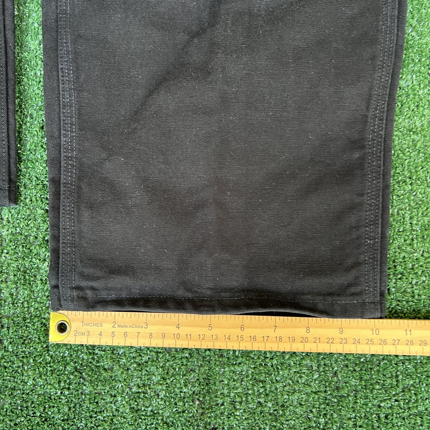 VTG Men Carhartt B01 BLK Double Knee Carpenter Canvas Wide-Leg Black Pants 40x31