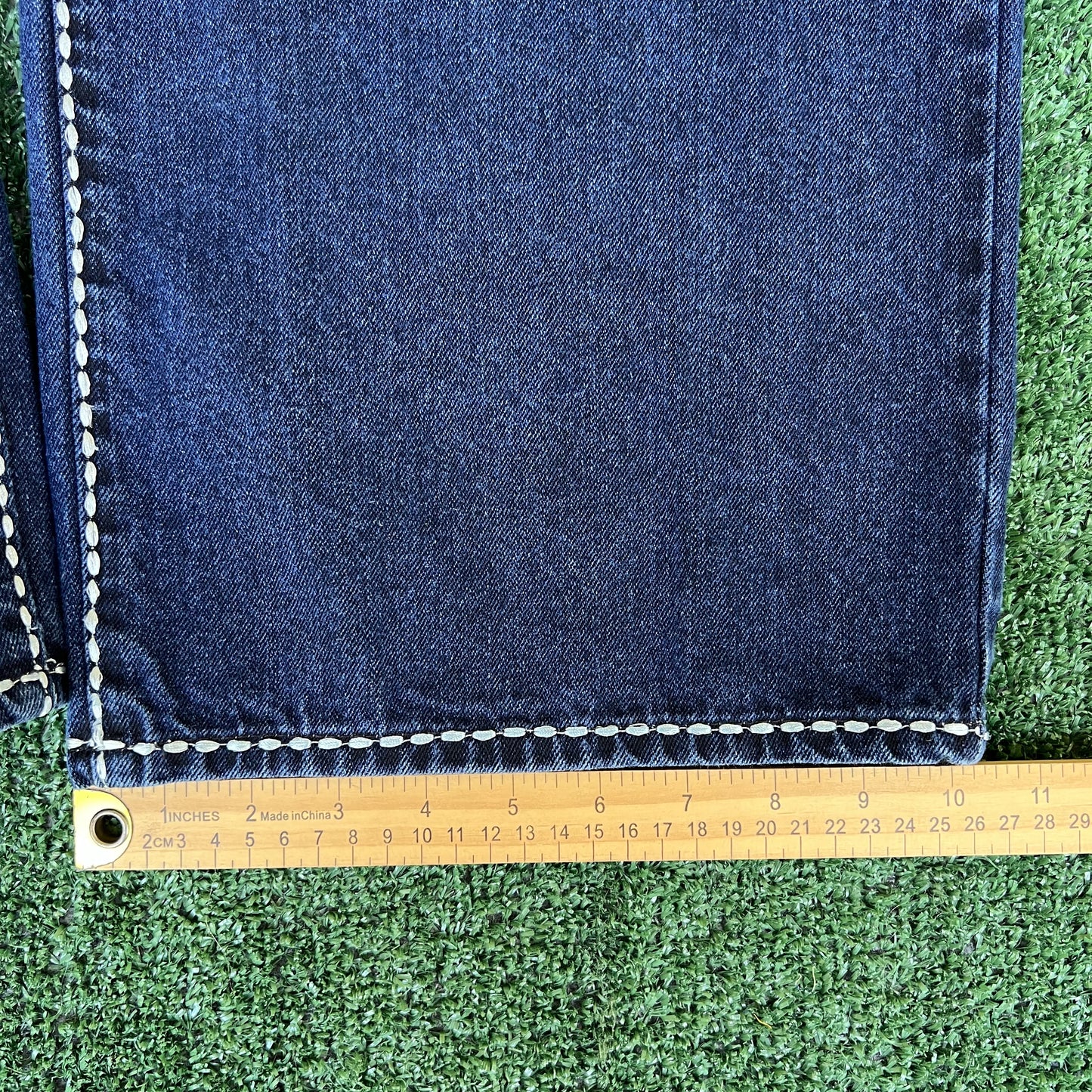 VTG Y2K Coogi The Luck Country Western Cowboy Wide Leg Indigo Blue Jeans 44x35