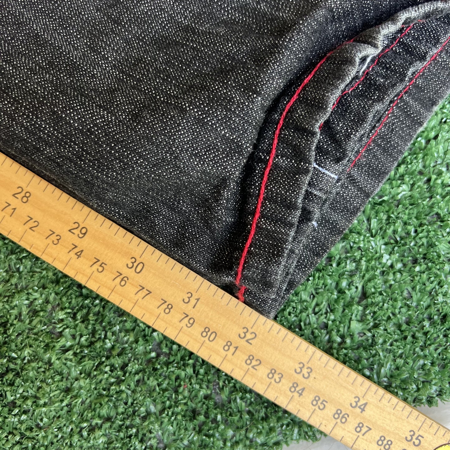Vintage Y2K Men's Enyce Spellout Embroidered Black Wide-Leg Baggy Jeans 36x32