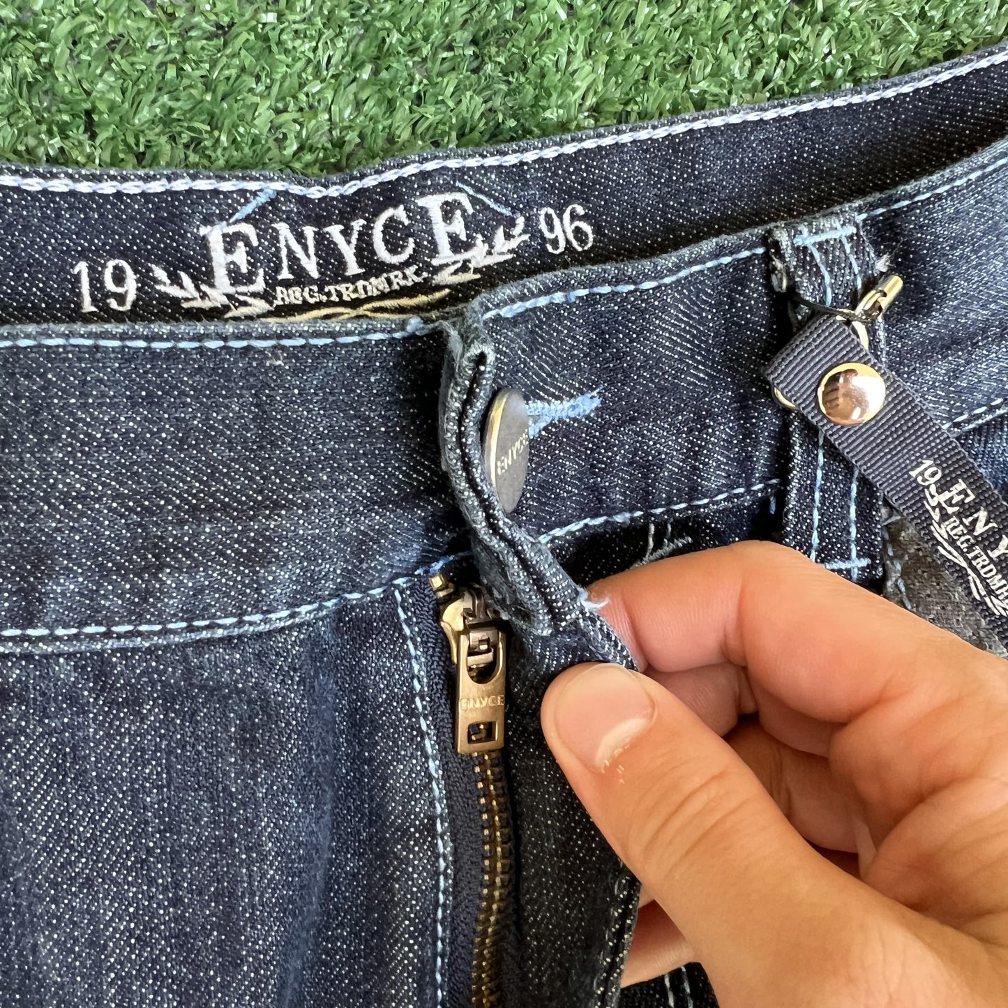 Vintage Y2K Men's Enyce Indigo Baggy Wide-Leg Hip Hop Blue Jeans 36x32