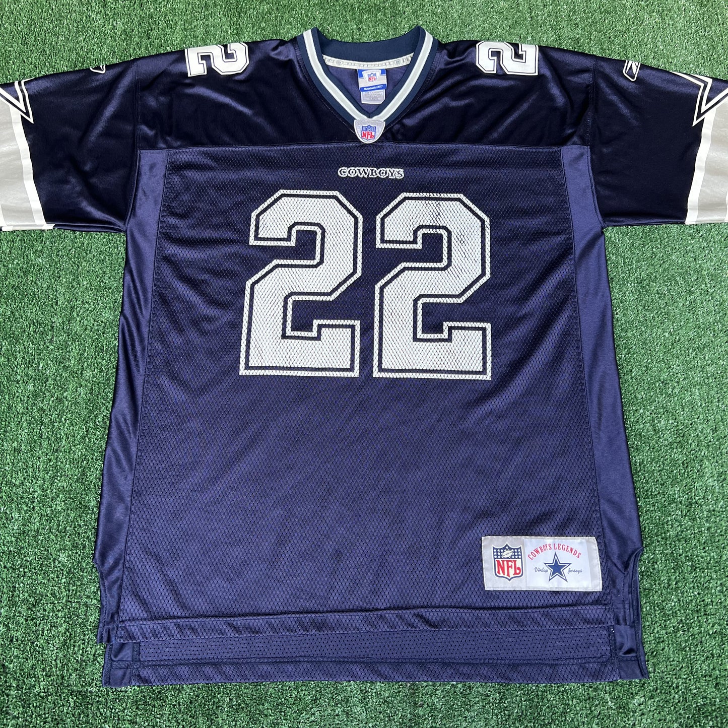 Vintage Y2K Men's Reebok NFL Dallas Cowboys Home Emmitt Smith Legends Jersey XL