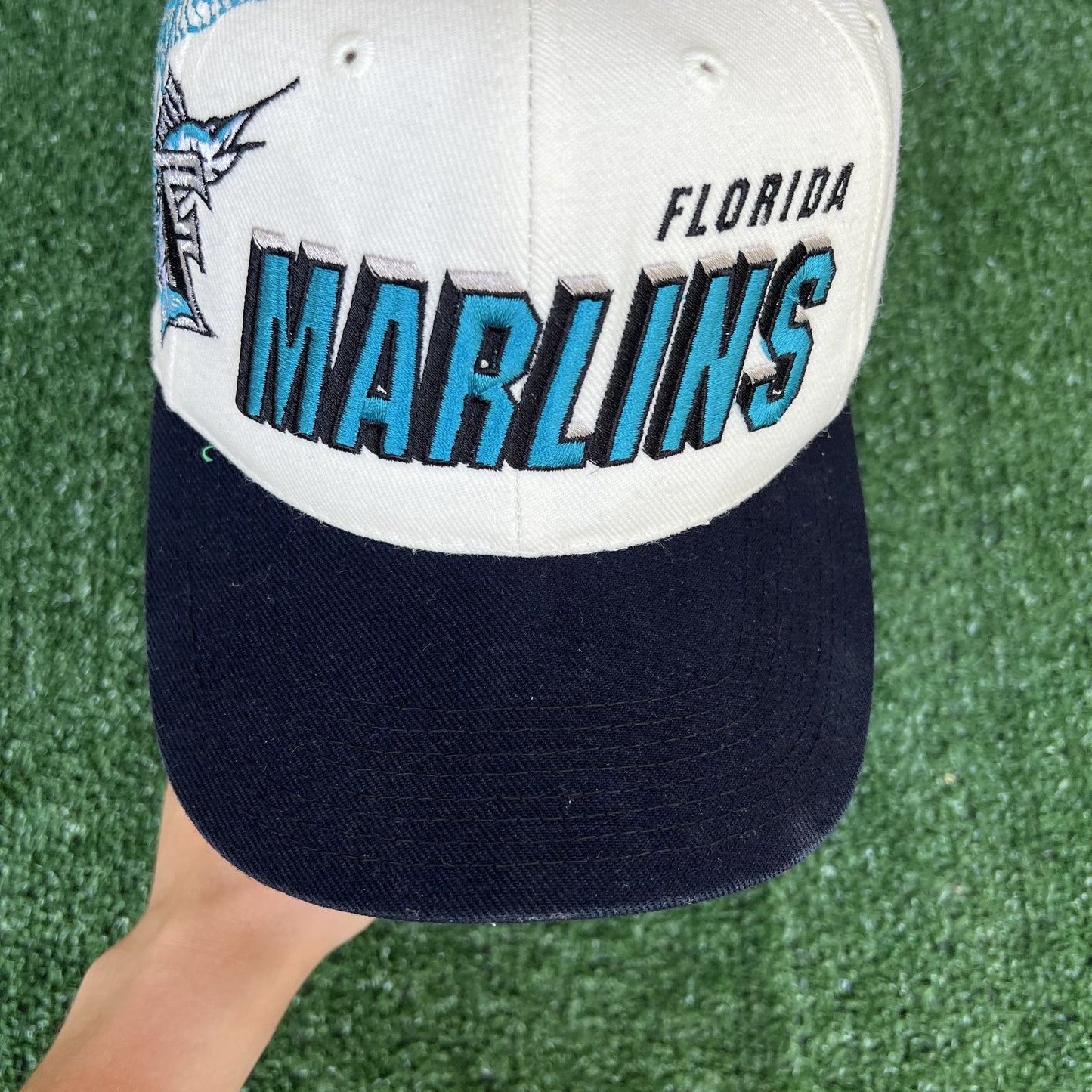VTG 90s Men's Sports Specialties MLB Florida Marlins Shadow Script Snapback Hat