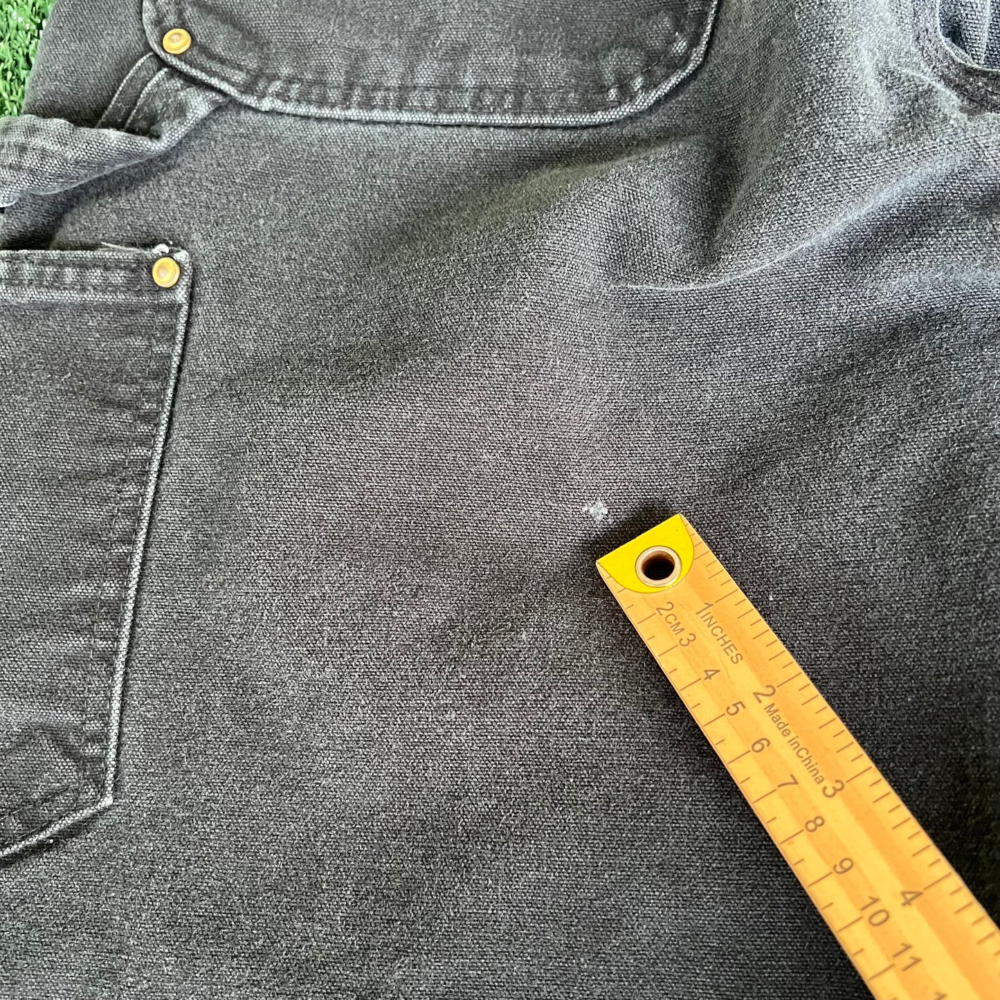 Y2K Carhartt Double Knee Carpenter Faded Black Pants - 33x29.5"