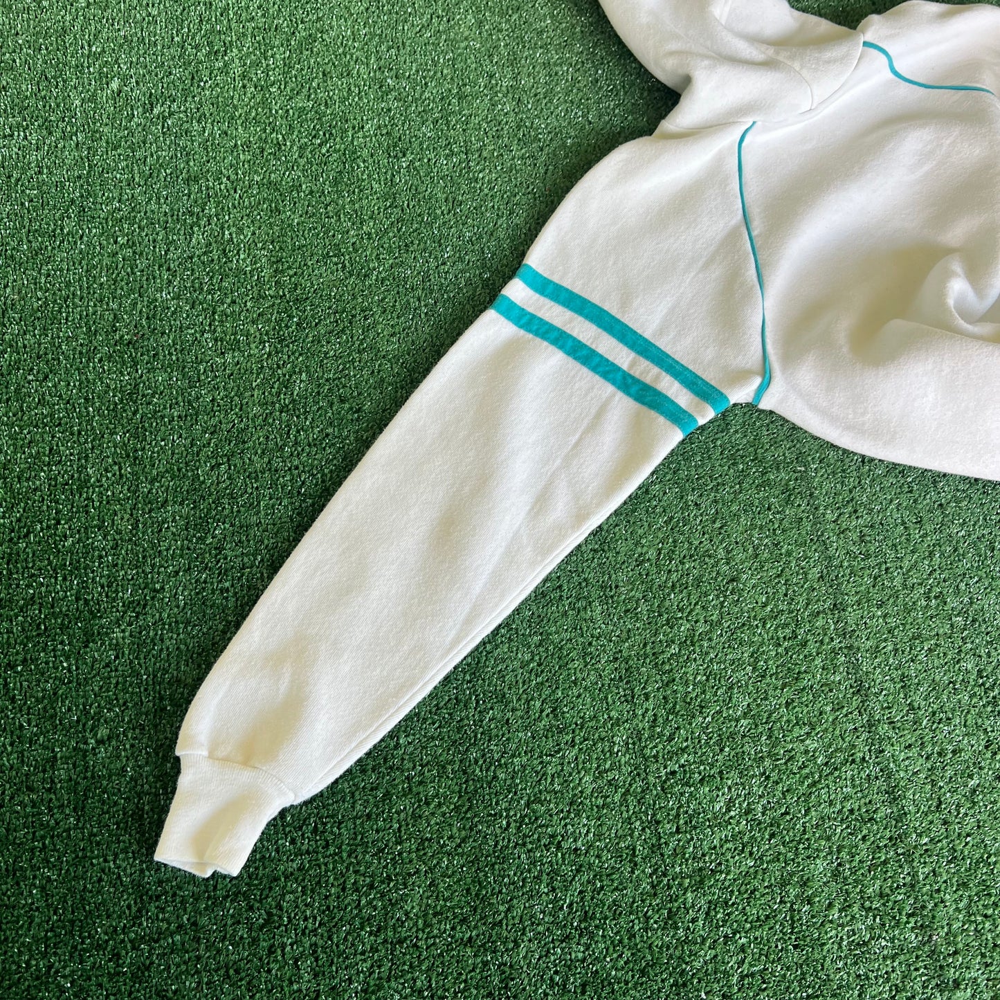 70s Velva Sheen Princeton White Baby Blue Lightweight Hoodie Large 20x24