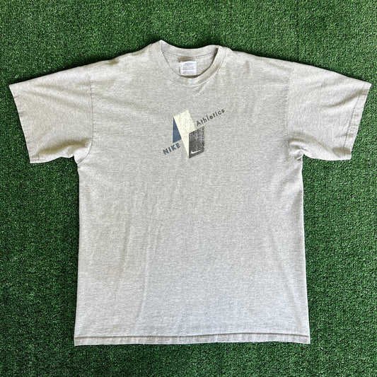 90s Nike Athletics White Tag N64 Logo Gray T-Shirt - Oversized Large