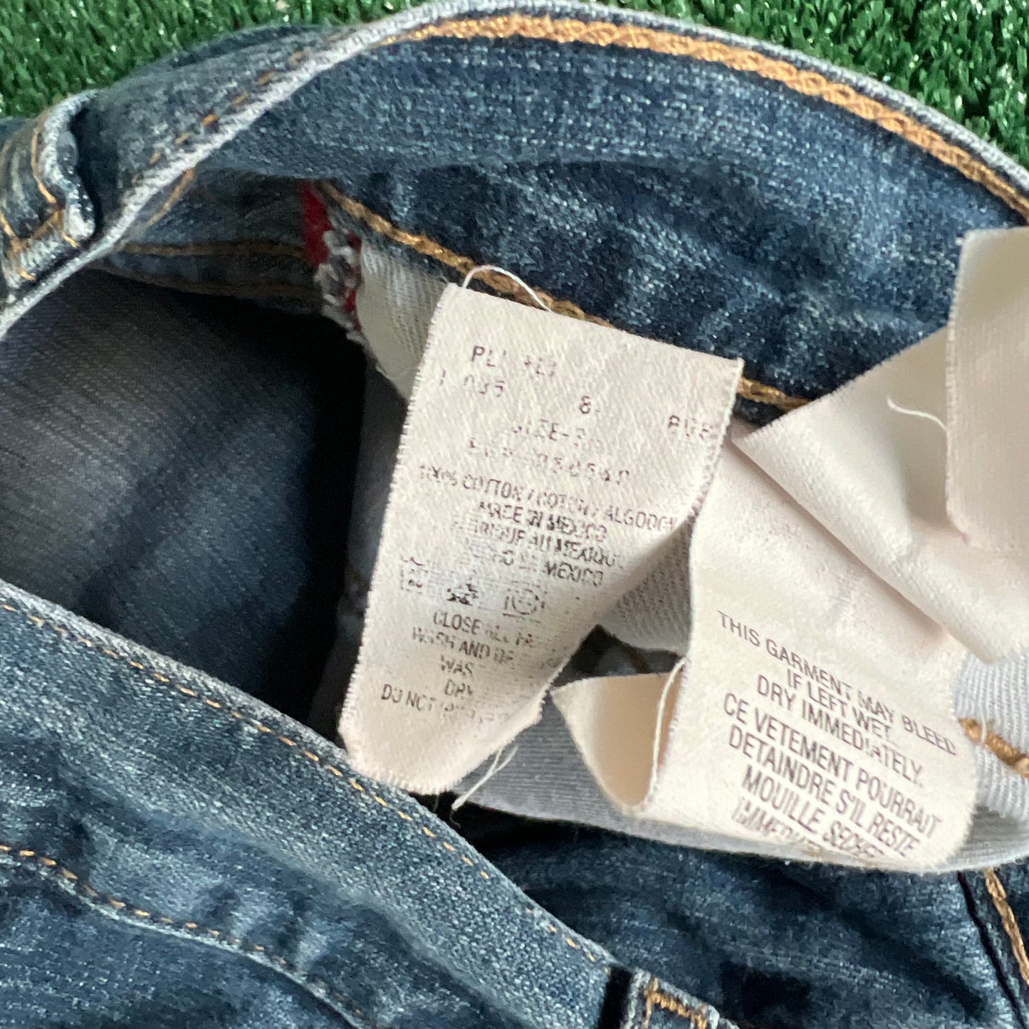 Y2K Tommy Hilfiger Flag Baggy Carpenter Cargo Blue Jean Shorts - 35x12"