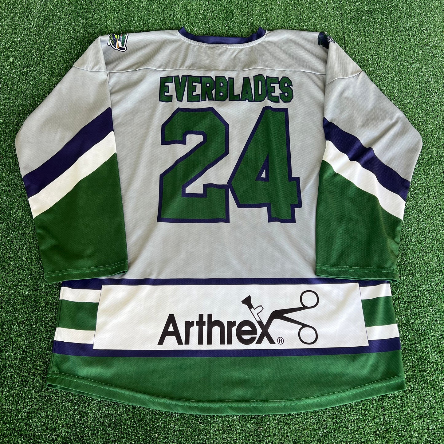 Men's Florida Everblades Skunk Apes One Night Rebrand Gray Hockey Jersey - XL