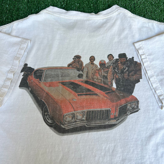 Vintage 90s Men's Dr.Oldsmobile 70s Characters Car Promo T-Shirt White - Large