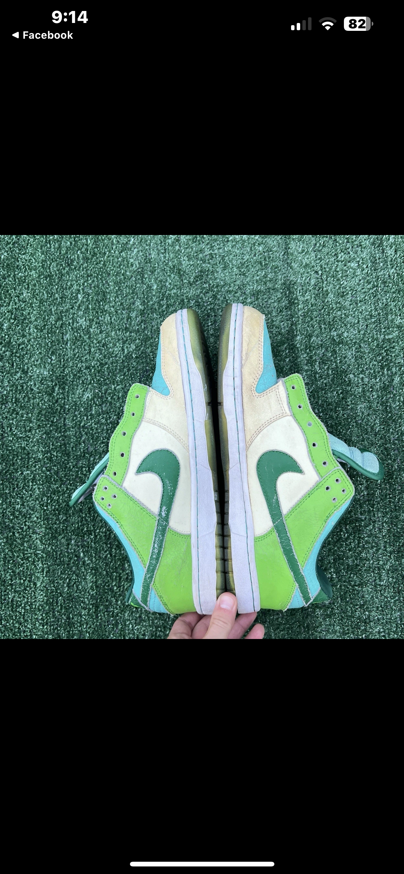 VTG Nike Dunk Low Glow In The Dark Mens Size 11 ?Green White Distressed Y2K Skate