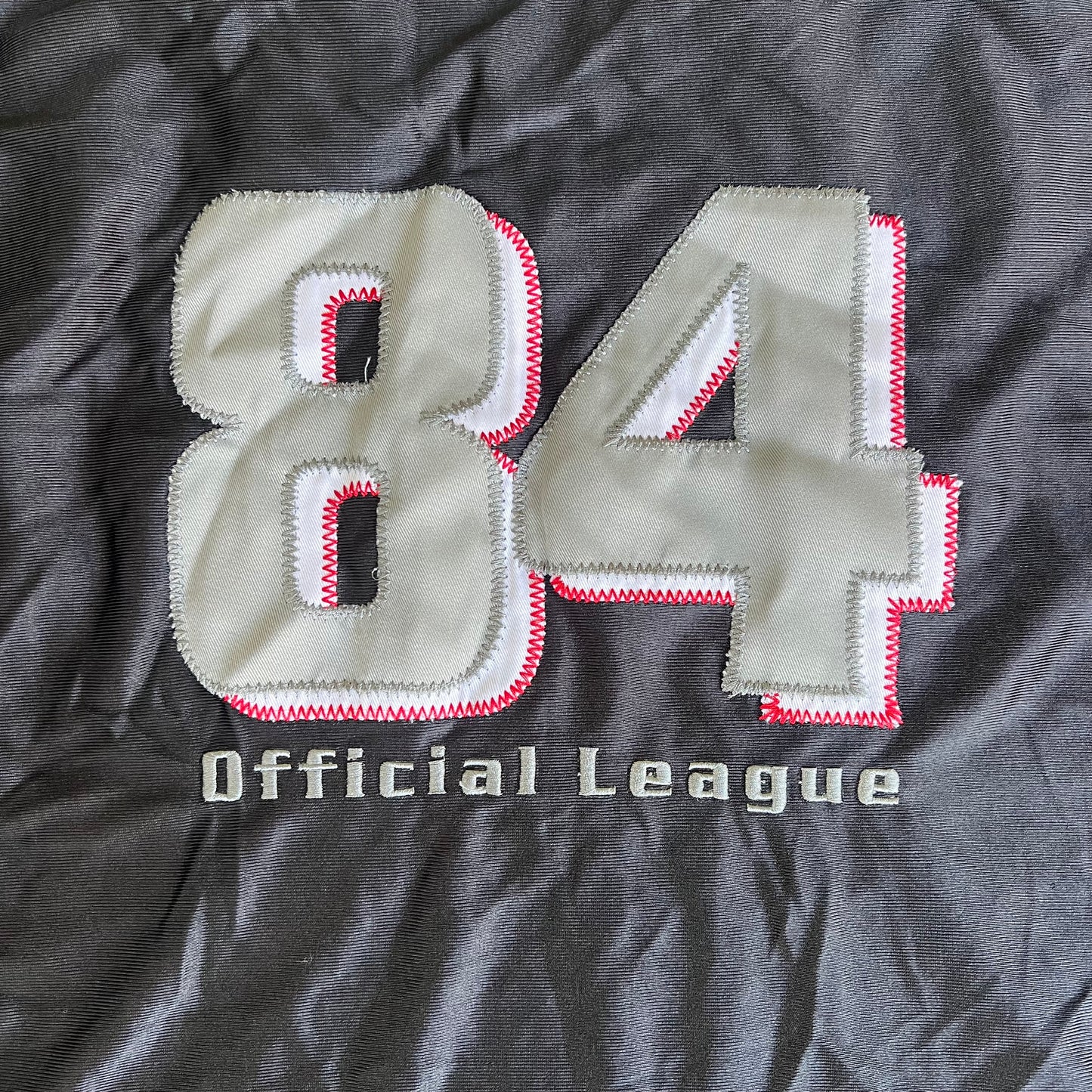 Y2K PNB Nation Hip Hop Baggy 84 Black Gray Football Jersey - XL 28x32"