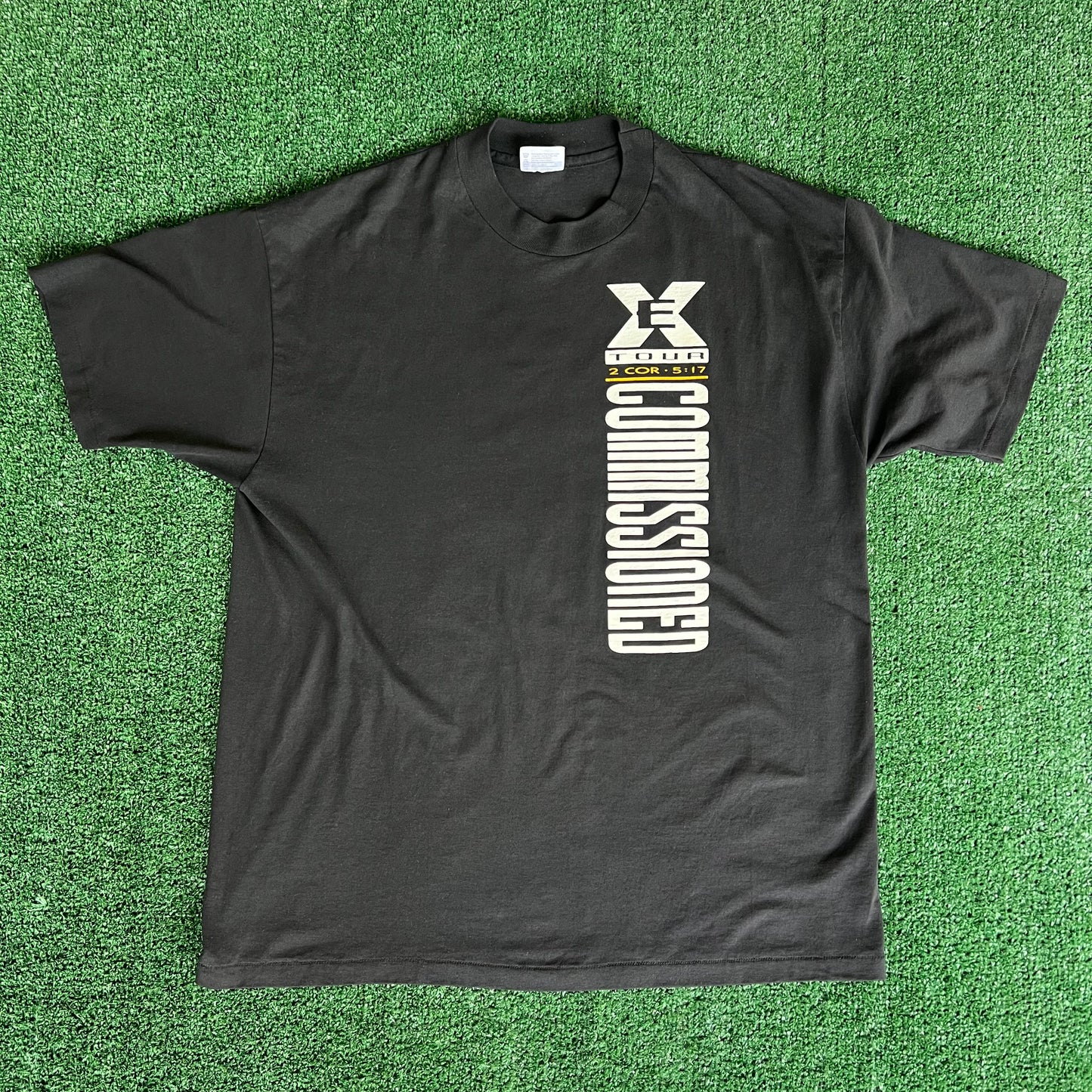 90s Ex Commisioned Jesus Bible Tour Concert Band Style Black T-Shirt - XL