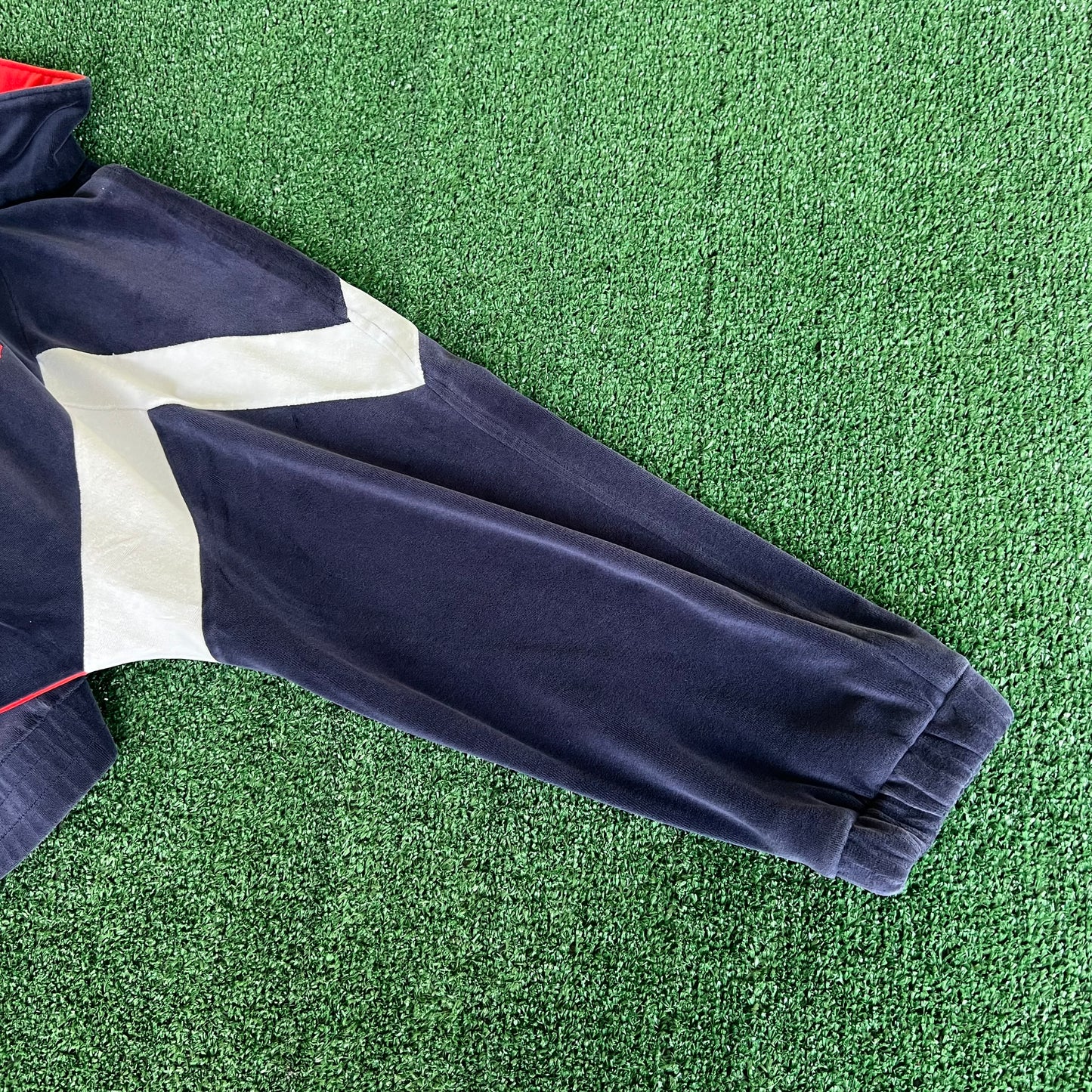 90s Fila Velour Track Suit Jacket & Pants Red Navy Blue XL - 36x25.5" USA