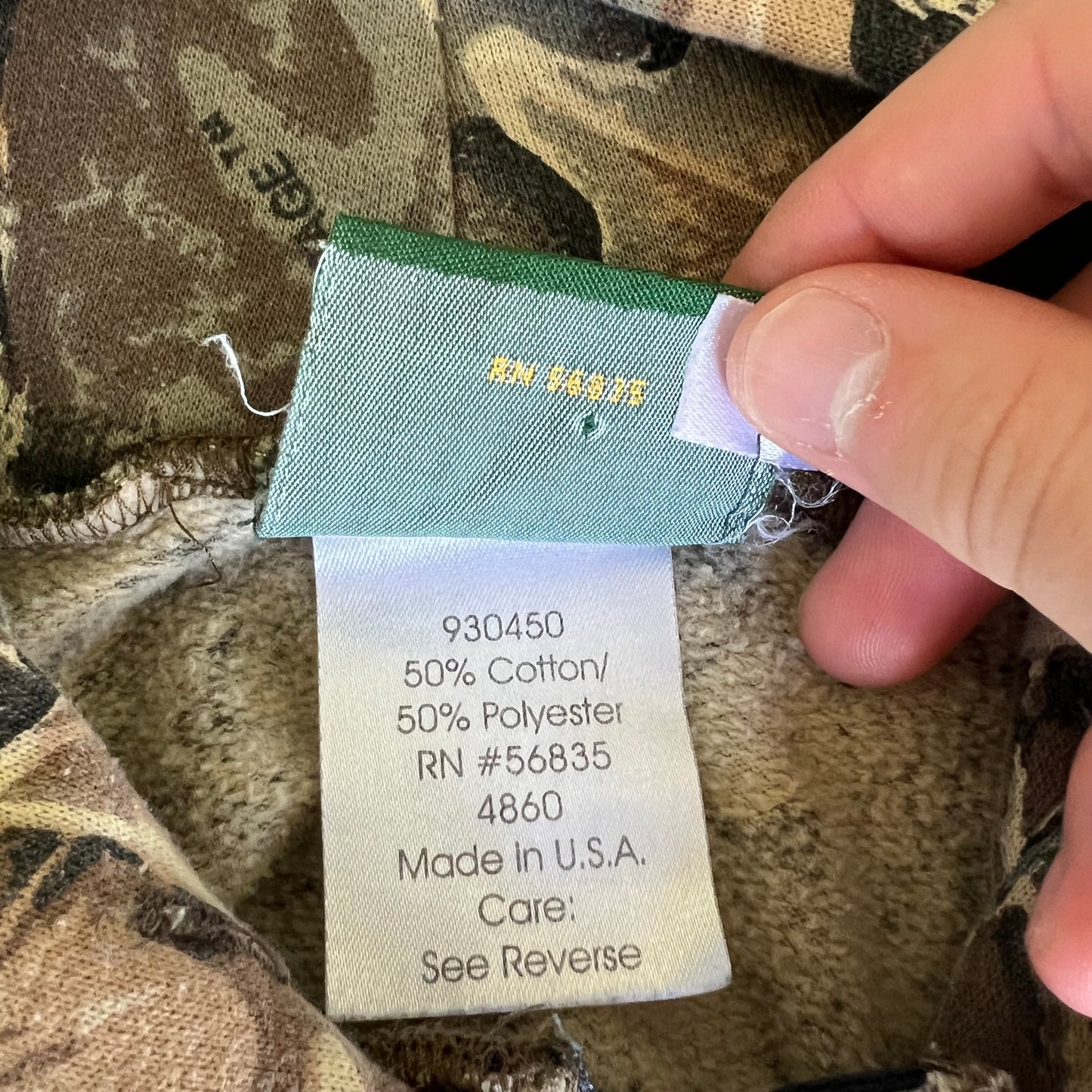 90s Cabela's Realtree Camouflage Full Zip Hoodie USA Made - Large  23x27"
