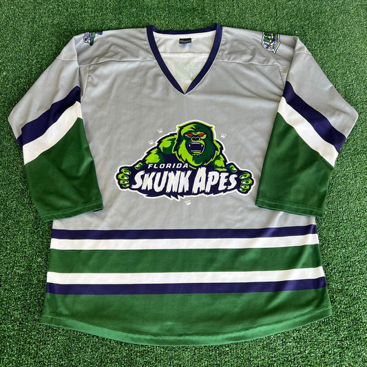 Men's Florida Everblades Skunk Apes One Night Rebrand Gray Hockey Jersey - XL