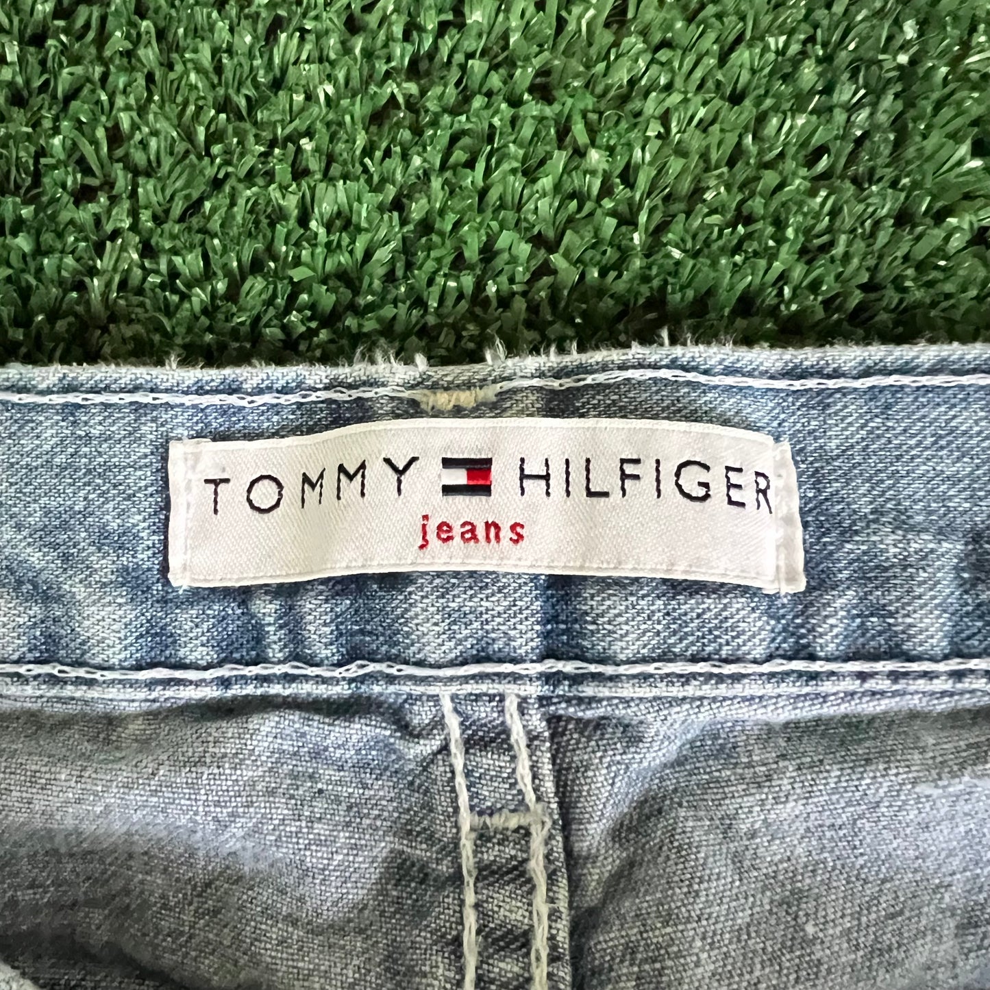 Y2K Tommy Hilfiger Baggy Carpenter Light Wash Blue Jeans - 33x29.75" 18" Opening