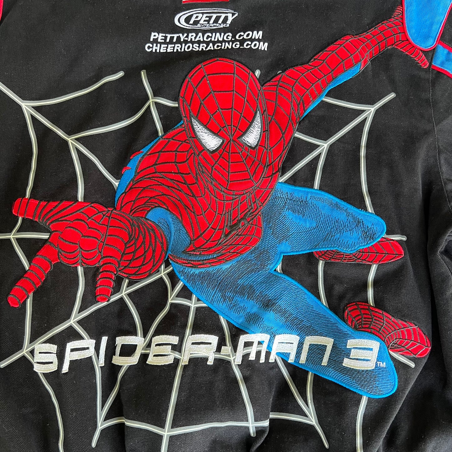 2007 Nascar Bobby Labonte #43 Spider-Man 3 Movie Promo Black Jacket - Large