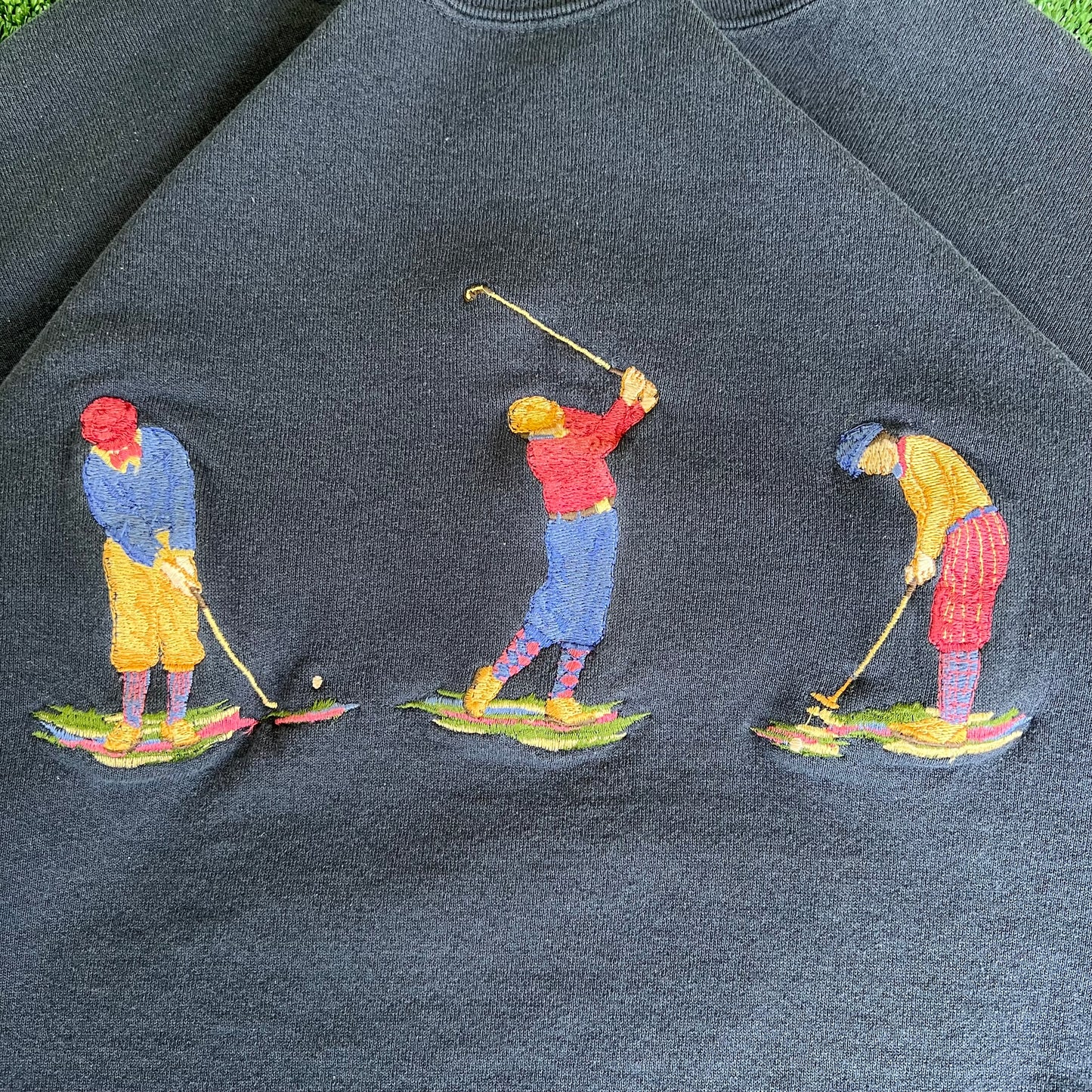 90s Nutmeg Golf Embroidered Navy Blue Sweatshirt - XL