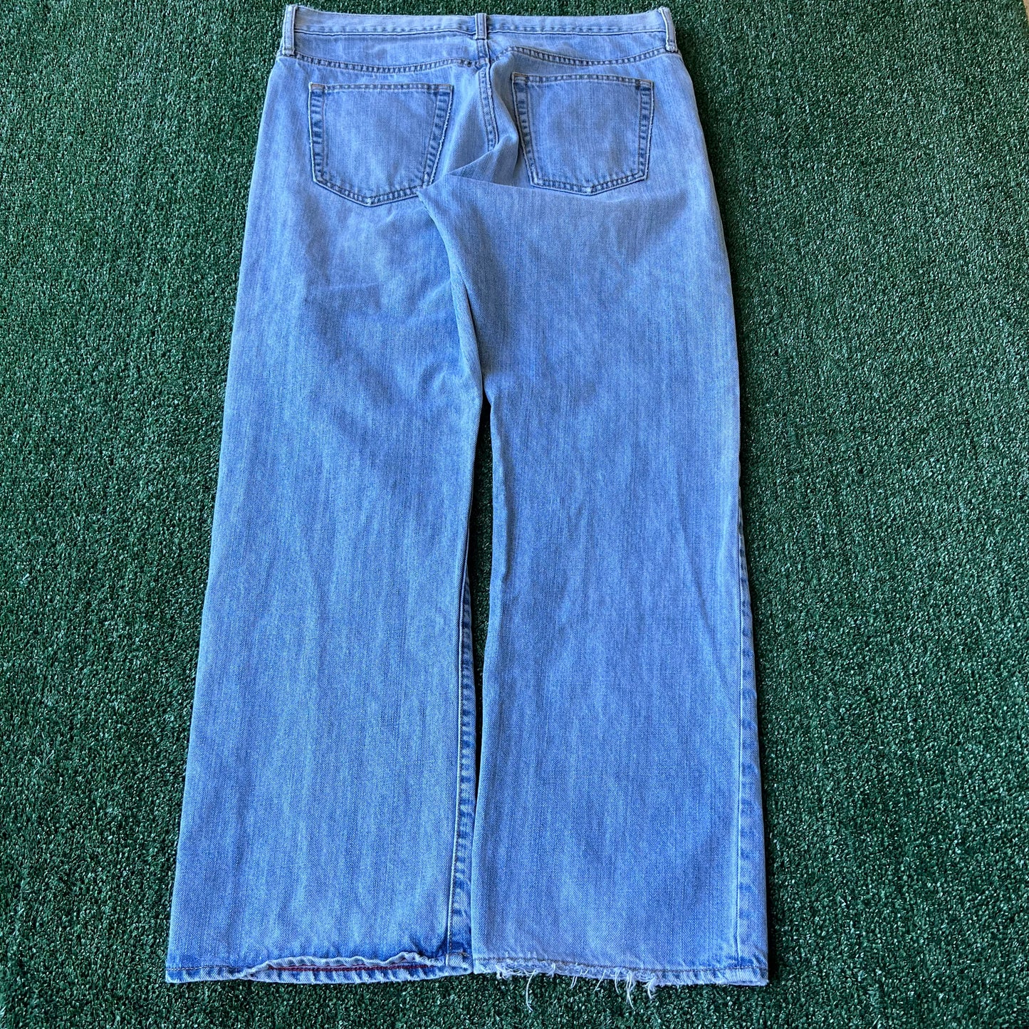 Y2K Old Navy Loose Light Blue Baggy Straight Jeans - 36x30" 19" Open Southpole