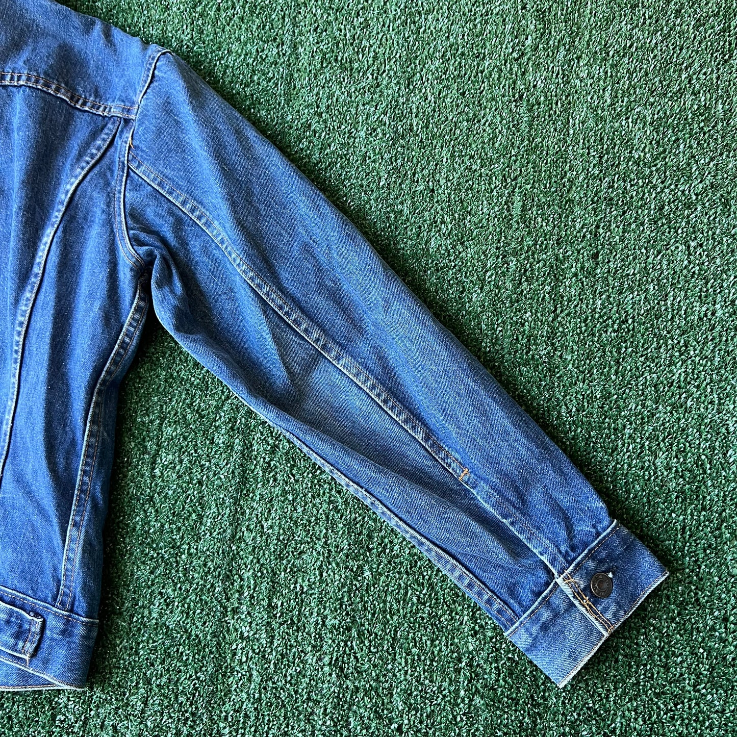 70s Levi’s 70505-0217 Type 3 Indigo Denim Jean Jacket Small E #52 B - Size 36 Small