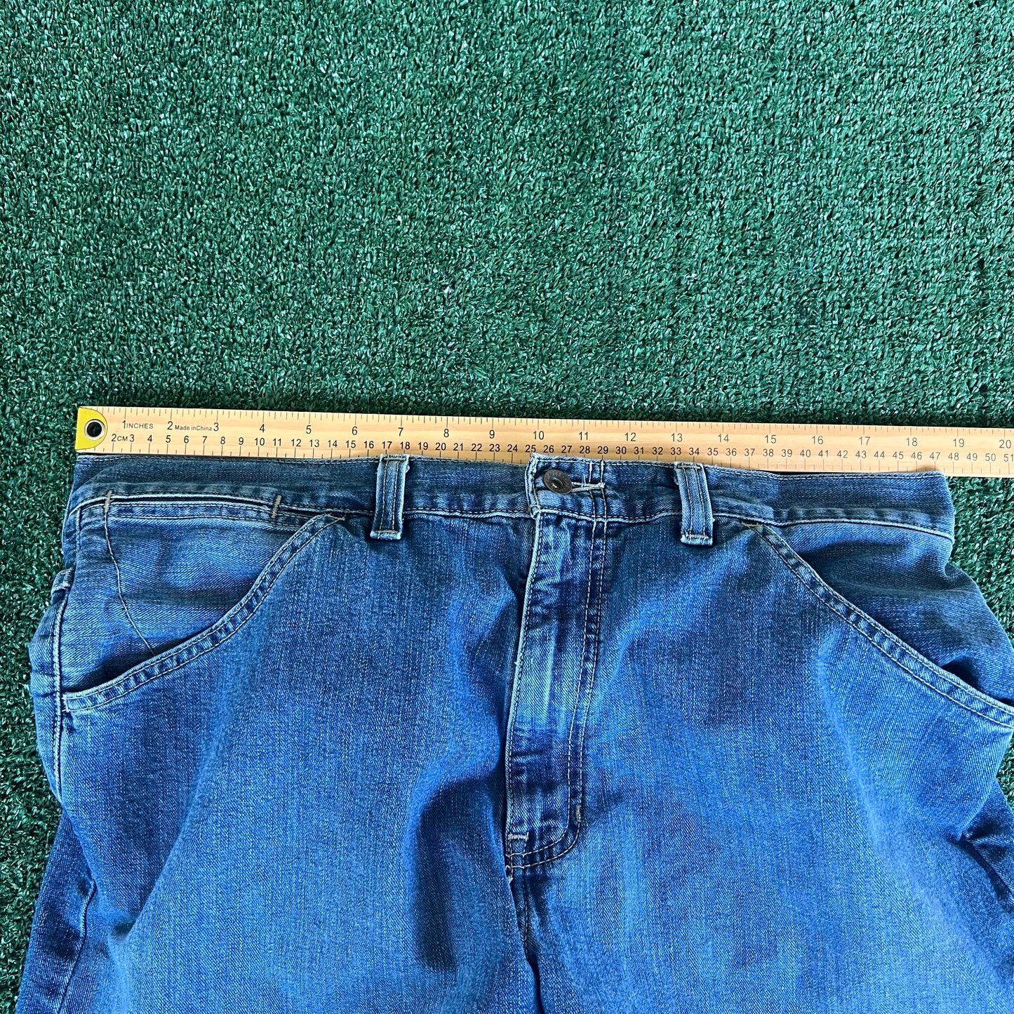 90s Y2K GAP Worker Baggy Wide-Leg Blue Jeans - 37x32" 20.5" Openings