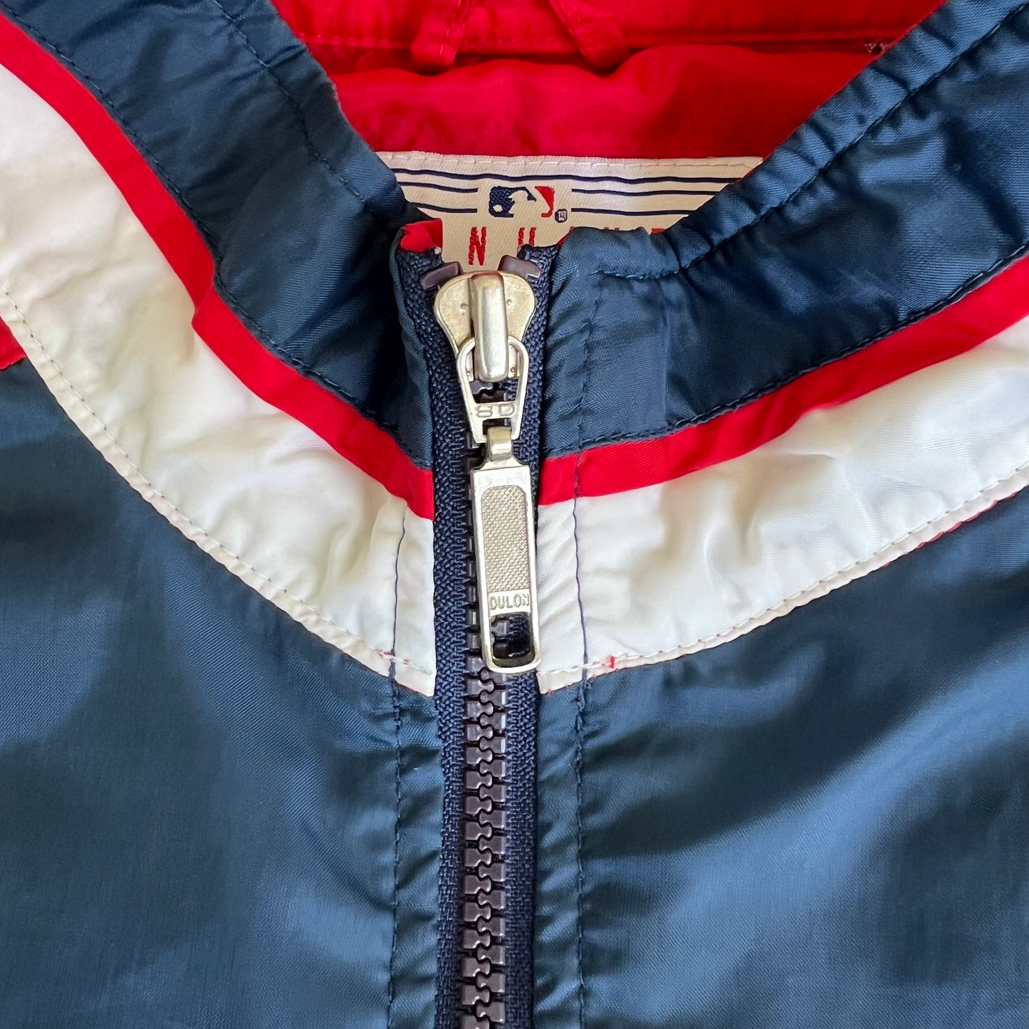90s Starter MLB Cleveland Indians Navy Blue Zip-Up Windbeaker Jacket - Large