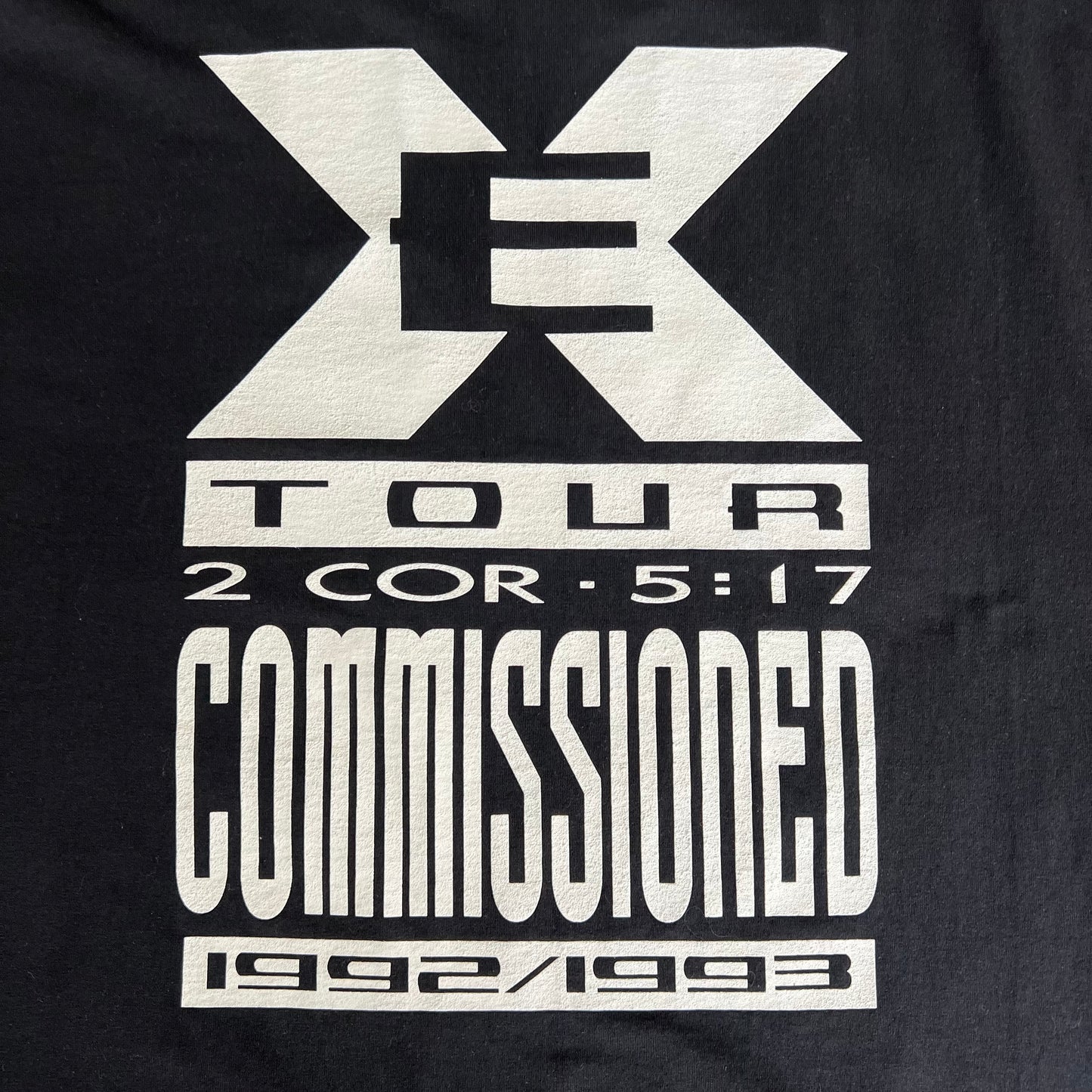 90s Ex Commisioned Jesus Bible Tour Concert Band Style Black T-Shirt - XL