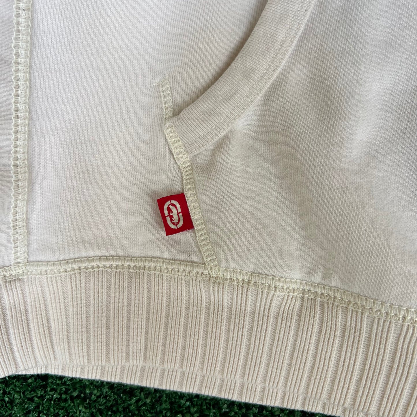 Vintage Y2K Ecko Untld. Hoody Rhino Skater Cream White Heavyweight Hoodie XL